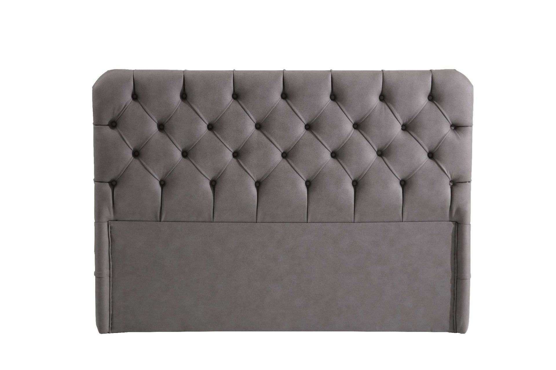 Cabeceira de Nubuck – 100 cm x 130 cm x 12 cm – Cinza – Painel de partículas
