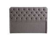 Cabeceira de Tecido Nubuck – 160 cm x 130 cm x 12 cm – Cinza – Painel de Partículas