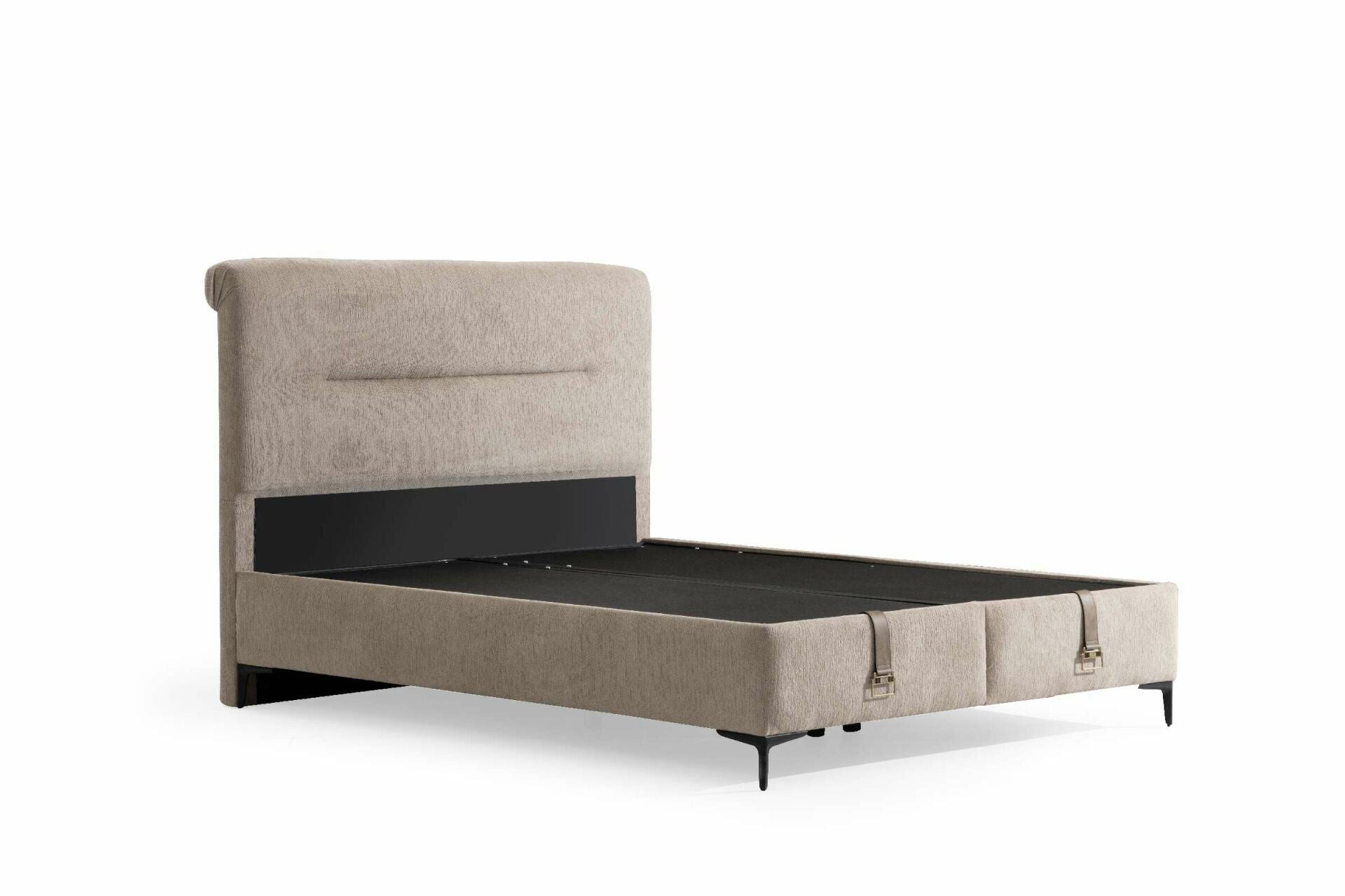 Base e Cabeceira de Cama de Solteiro – 100 cm x 200 cm – Castanho Claro – MDF