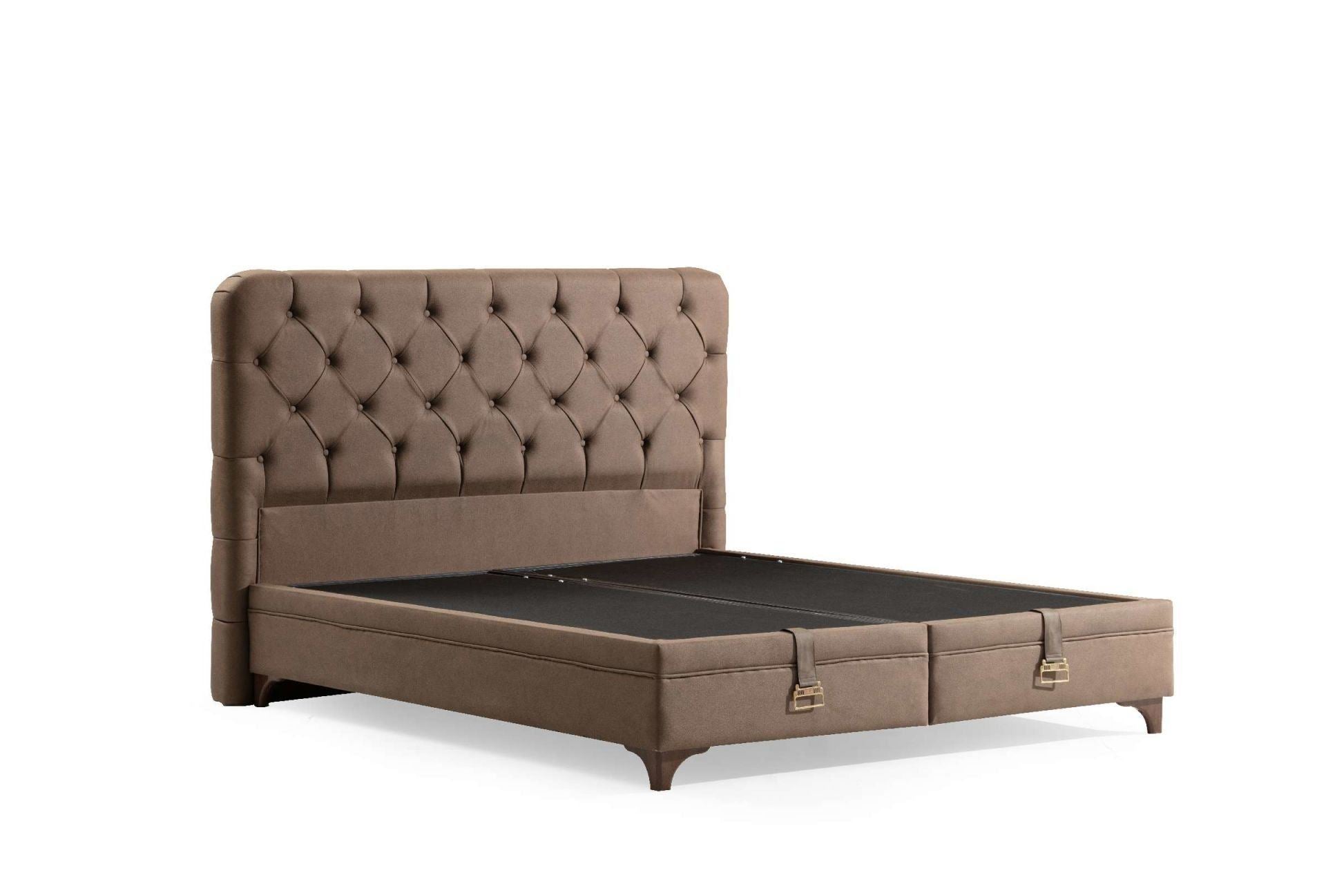 Base e cabeceira de cama de solteiro – 100 cm x 35 cm x 190 cm – Marrom – MDF revestido de melamina