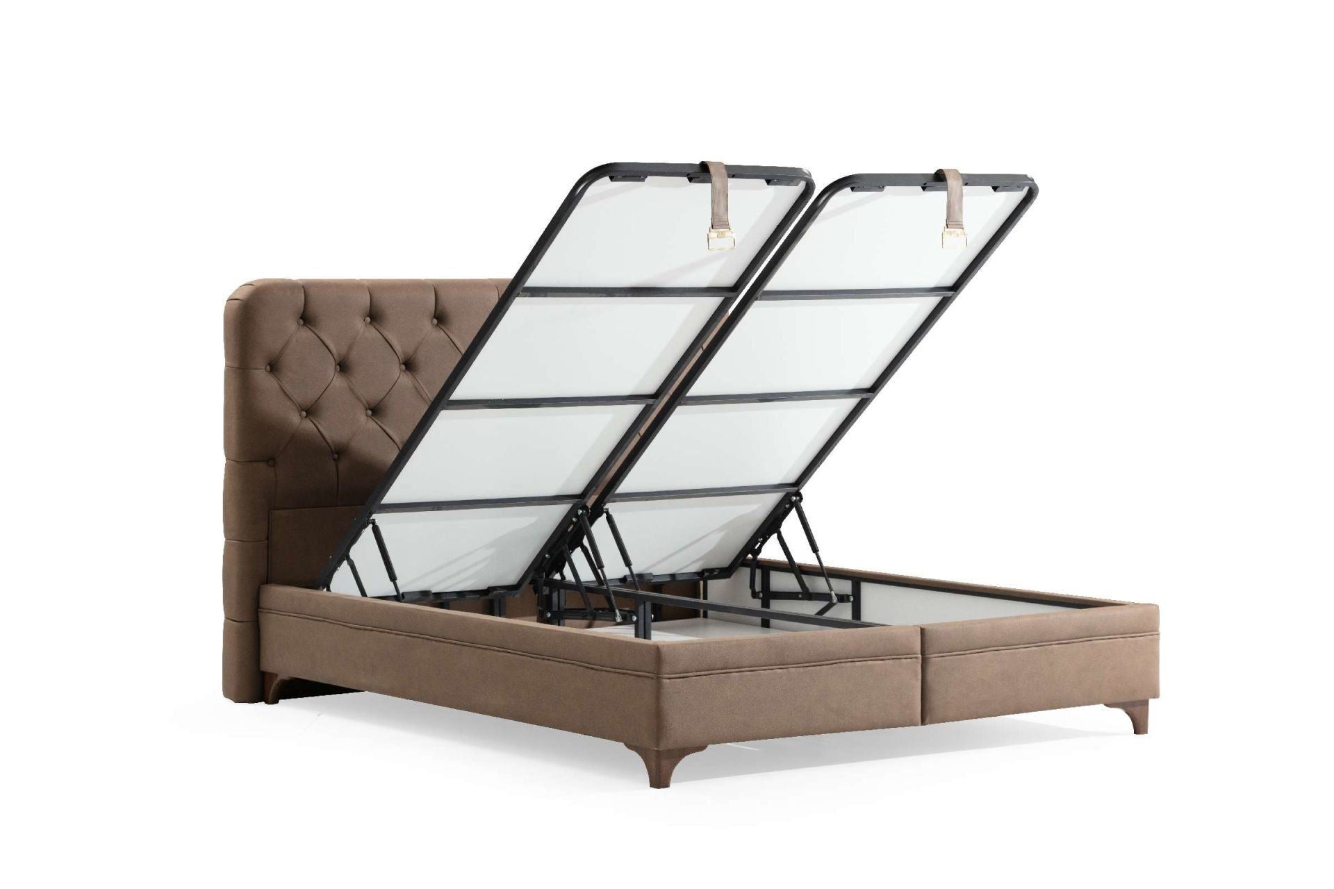 Base e cabeceira de cama de solteiro – 100 cm x 35 cm x 190 cm – Marrom – MDF revestido de melamina