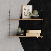 Prateleira de parede moderna, cor nogueira, 72 x 58 x 20 cm | Painel de partículas 100% revestido de melamina, suporte de metal, 18 mm de espessura | Ideal para espaços industriais e escolares