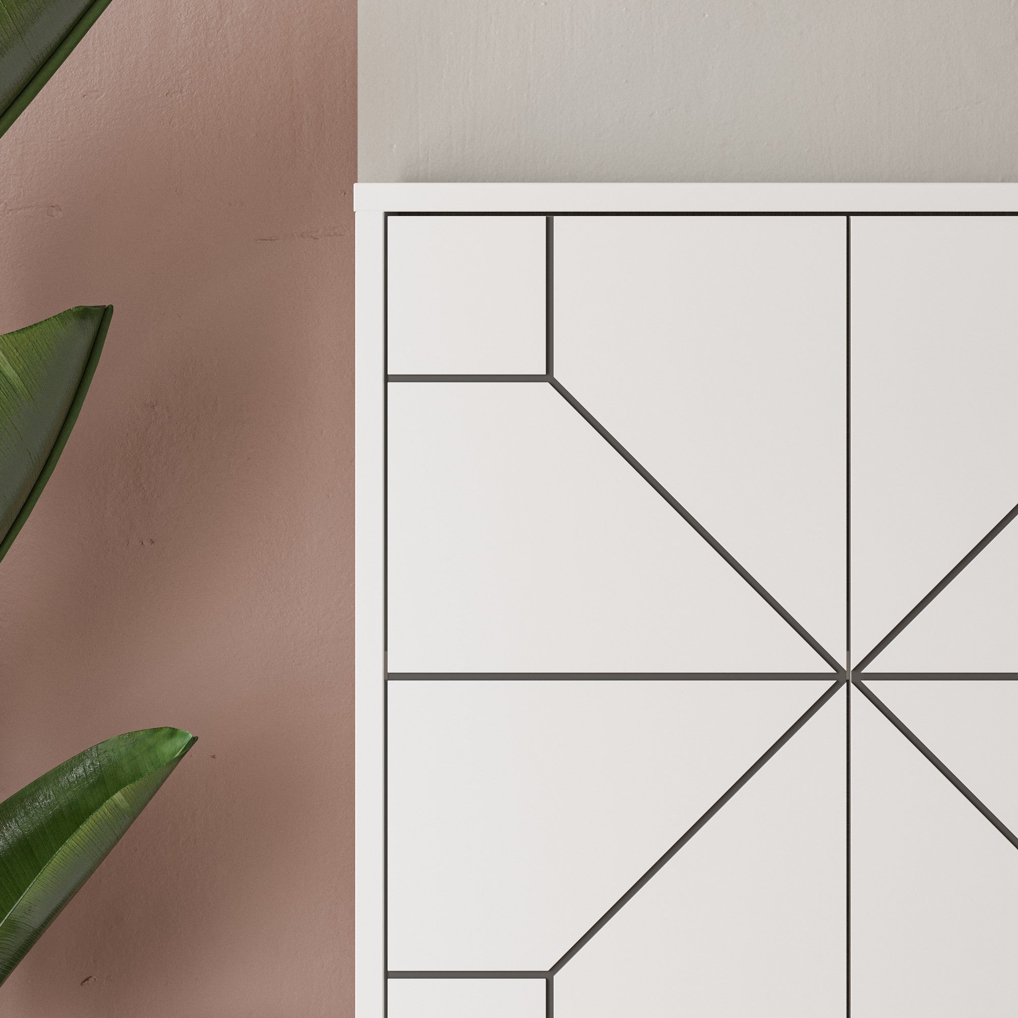 Armário multiusos – 62,6 x 136 x 35,6 cm – Branco – Painel de partículas revestido a melamina