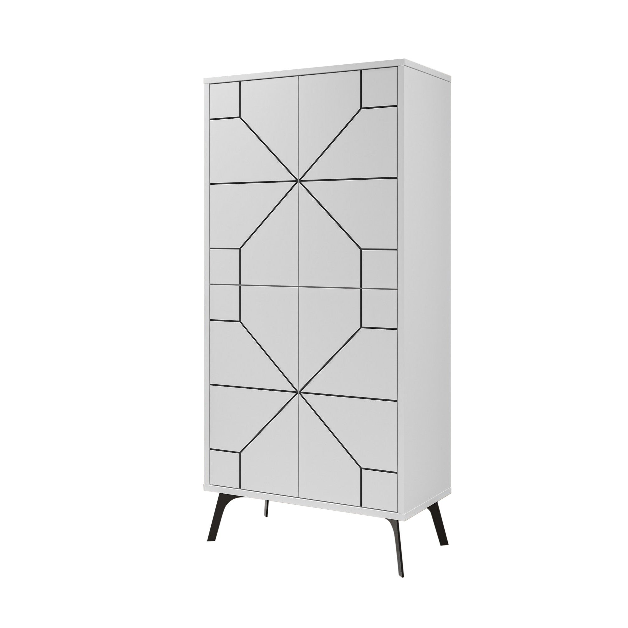 Armário multiusos – 62,6 x 136 x 35,6 cm – Branco – Painel de partículas revestido a melamina