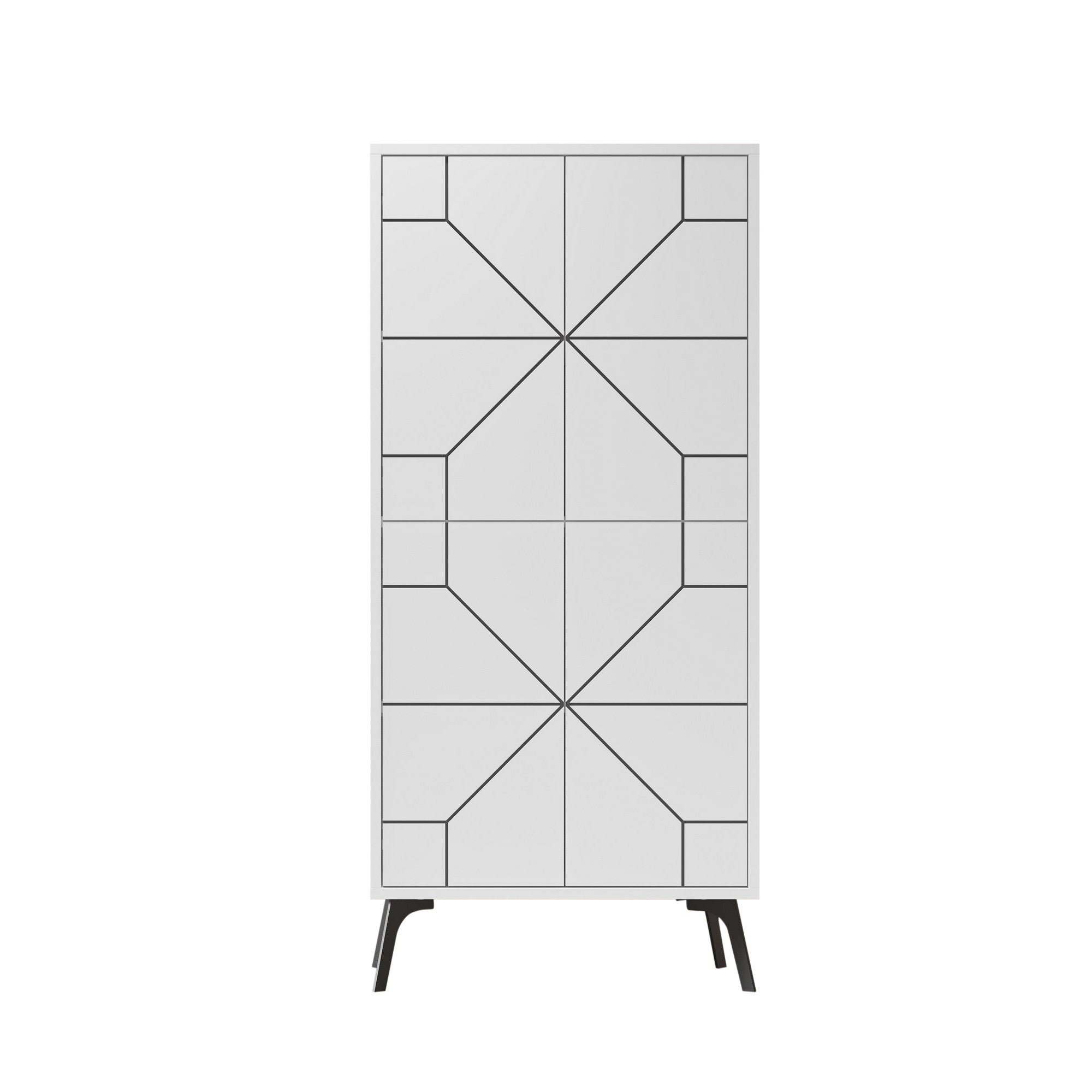 Armário multiusos – 62,6 x 136 x 35,6 cm – Branco – Painel de partículas revestido a melamina