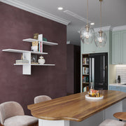Prateleira de parede branca elegante, 123 cm x 80,5 cm x 22 cm | Painel de partículas 100% revestido de melamina, 18 mm de espessura | Perfeito para decoração e organização de casa moderna