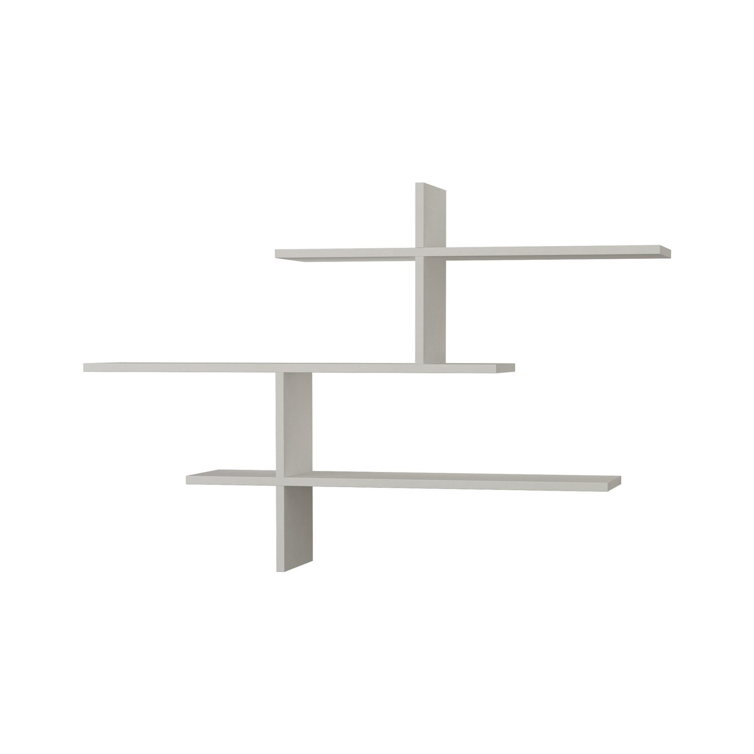 Prateleira de parede branca elegante, 123 cm x 80,5 cm x 22 cm | Painel de partículas 100% revestido de melamina, 18 mm de espessura | Perfeito para decoração e organização de casa moderna