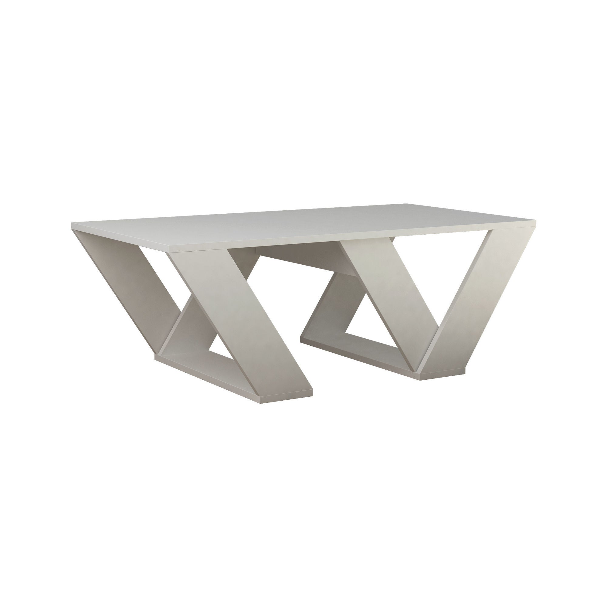 Mesa de Centro Moderna – 110 x 60 x 40 cm – Branca – Painel de Partículas Revestido a Melamina