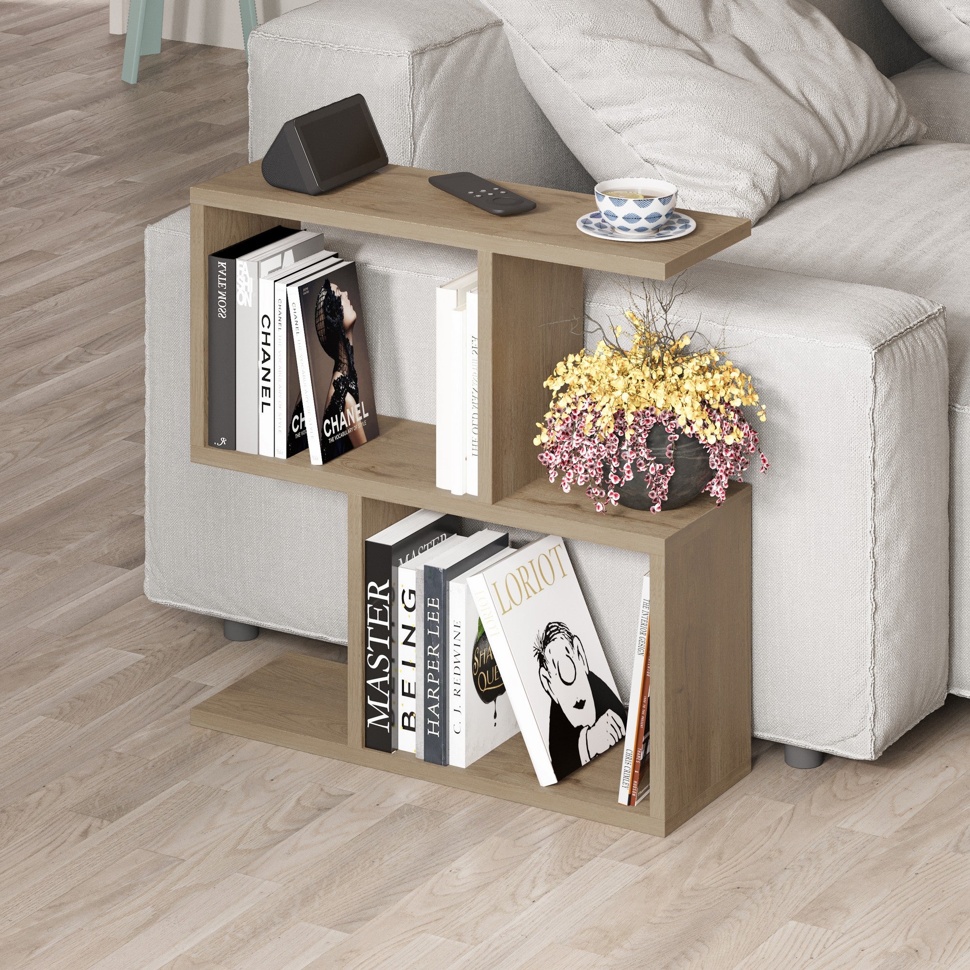Mesa de Centro Elegante, Cor Natural, 60 x 60 x 20 cm | Painel de Partículas 100% Revestido em Melamina, 18 mm de Espessura | Design Durável e Elegante para Espaços Modernos