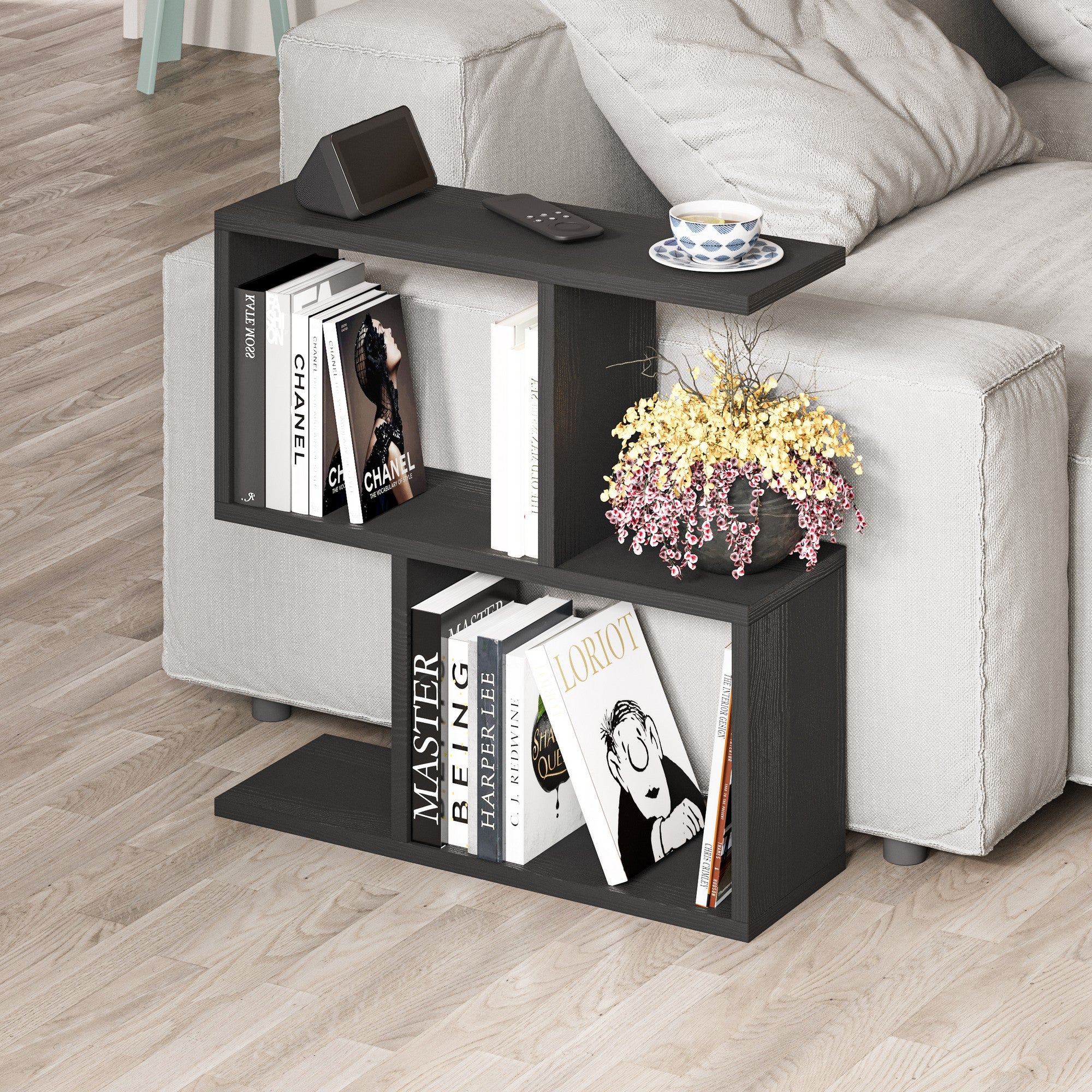Mesa de Centro Preta Elegante, 60 x 60 x 20 cm | Painel de Partículas 100% Revestido em Melamina, 18 mm de Espessura | Design Durável e Moderno, Perfeito para Sala de Estar