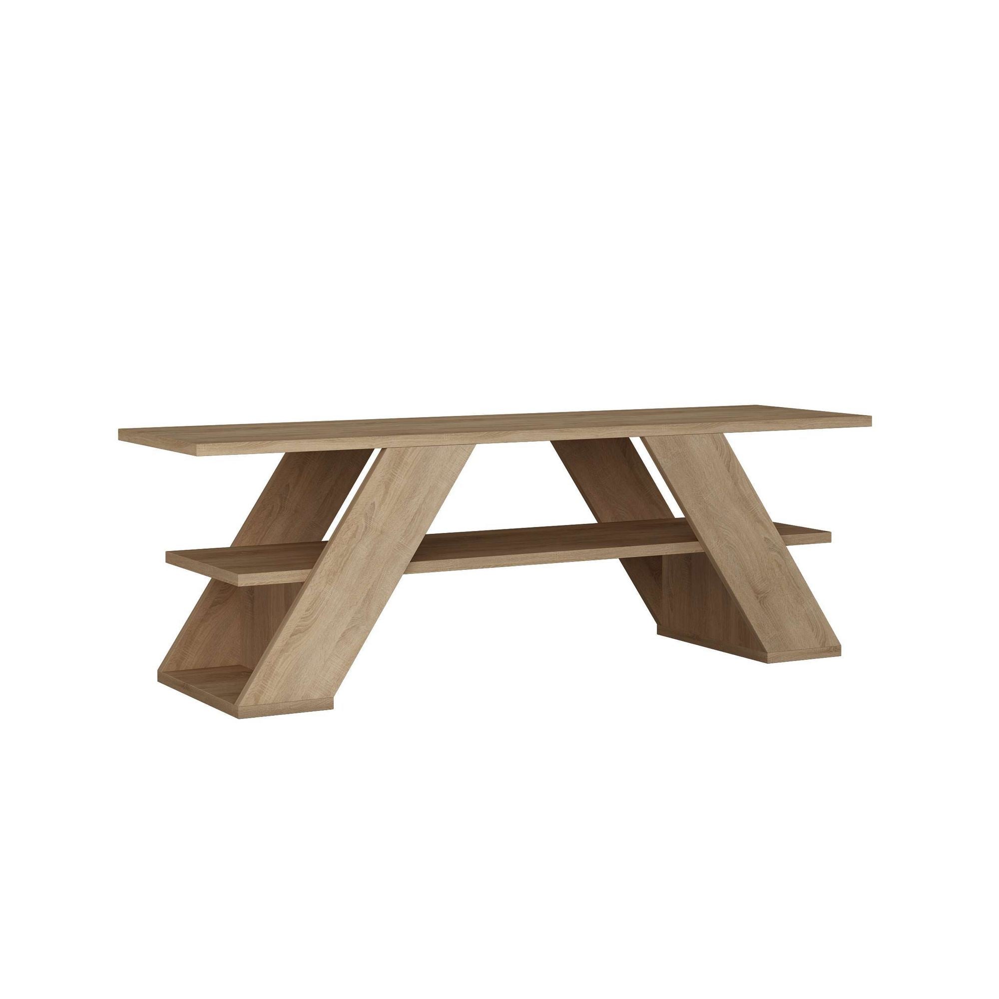 Mesa de TV em Carvalho com Capacidade 15kg - 120cm de Largura, Construção Resistente em Melamina