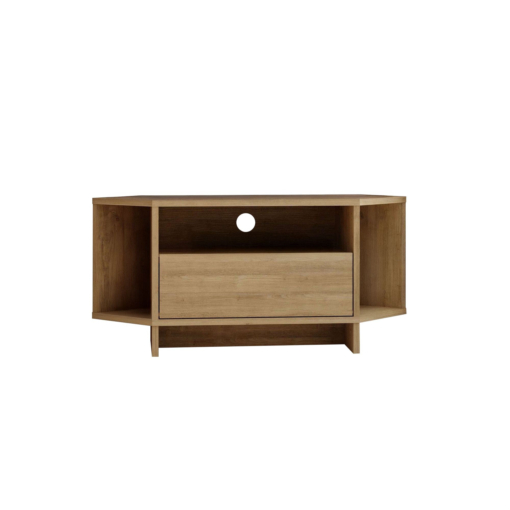 Mesa de TV Sapphire Oak - Suporte Elegante 95cm com Capacidade 10kg e Pernas Elevadas