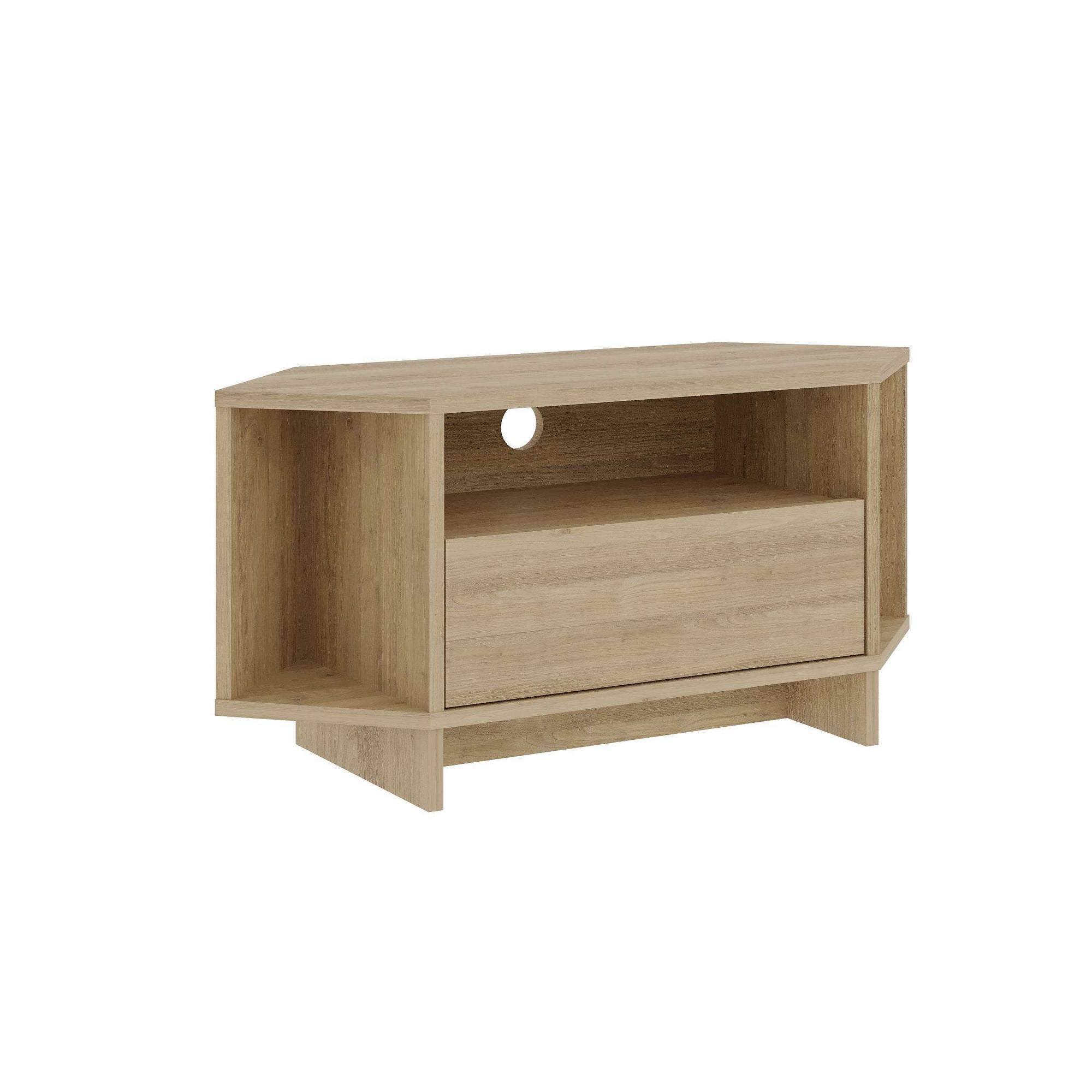 Mesa de TV Sapphire Oak - Suporte Elegante 95cm com Capacidade 10kg e Pernas Elevadas