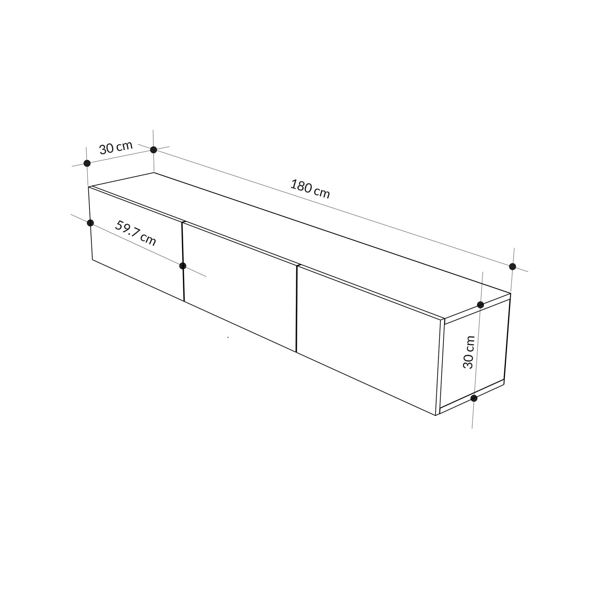 Móvel de TV – 180 cm – Antracite e Branco – Painel de Partículas Revestido a Melamina