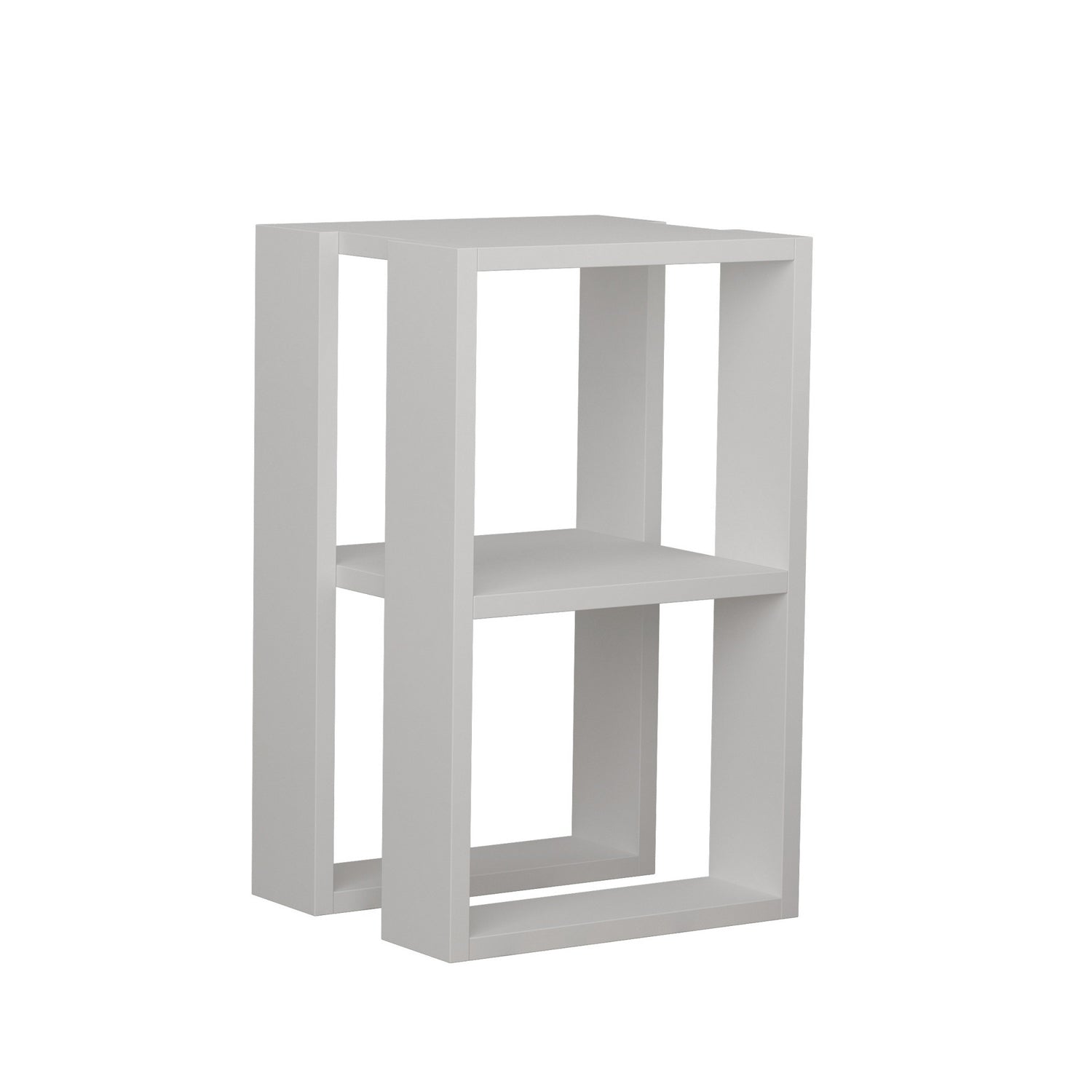 Mesa de Cabeceira Moderna de 2 Andares, Branca, 30 x 55 x 30 cm | Painel de Partículas 100% Revestido em Melamina, 18 mm de Espessura | Elegante e Funcional para Decoração de Quarto