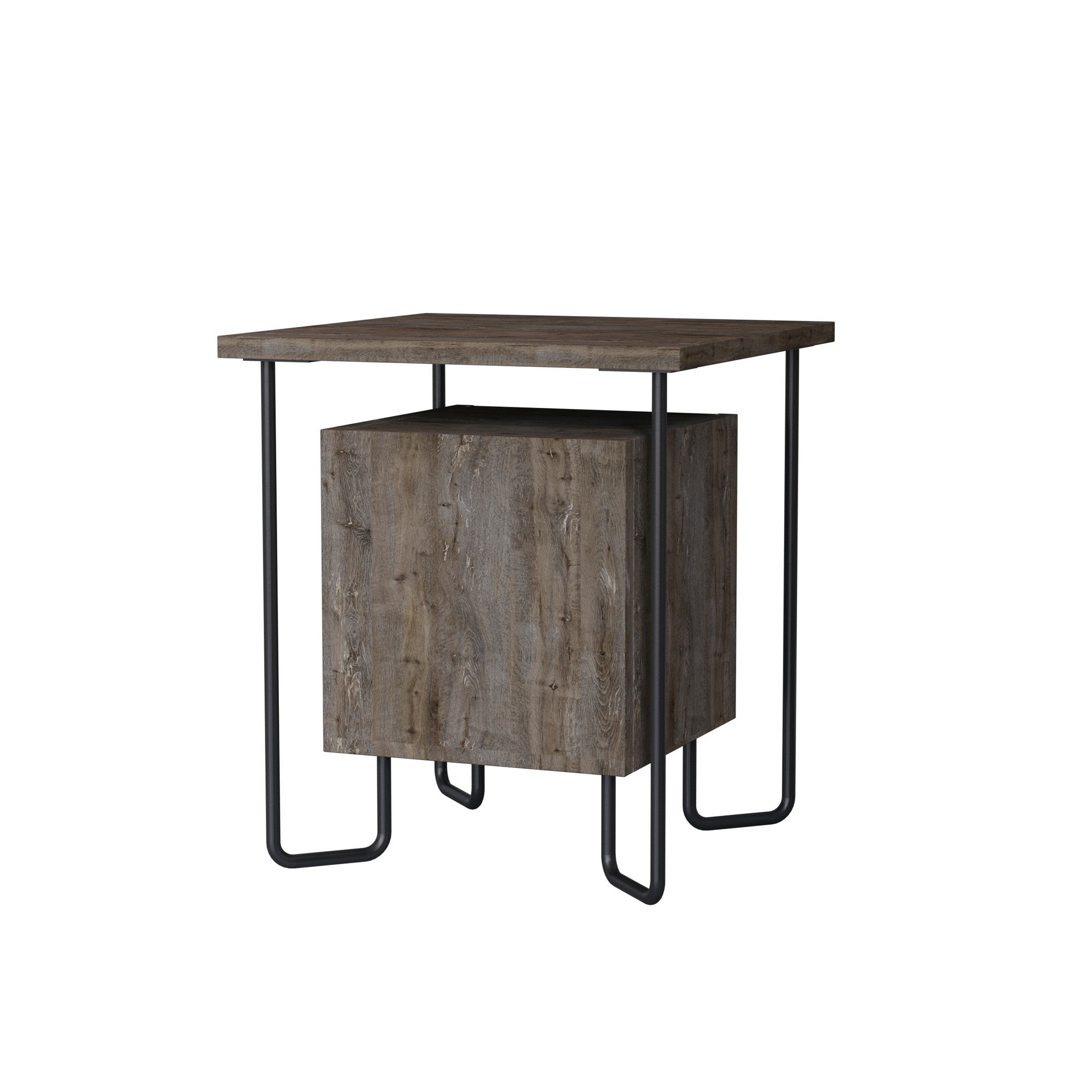 Mesa de cabeceira moderna com dobradiças de fechamento suave, marrom escuro, 40 x 45 x 40 cm | Painel de partículas 100% revestido em melamina, pernas de metal | Elegante e funcional para qualquer quarto