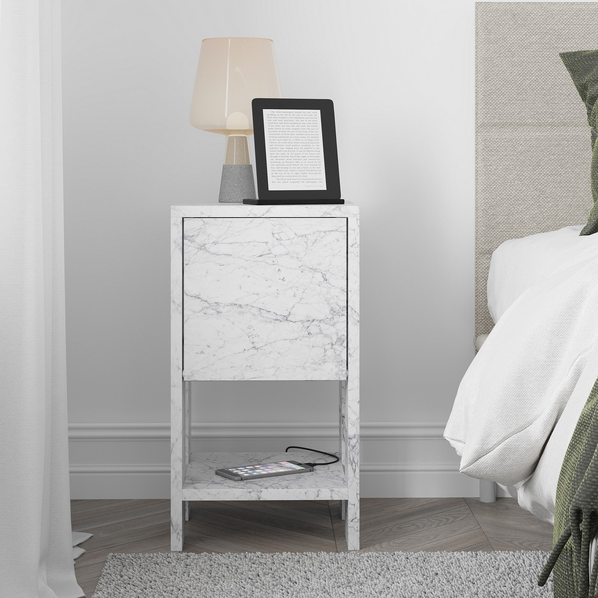 Mesa de cabeceira-Ema-Mármore de Carrara