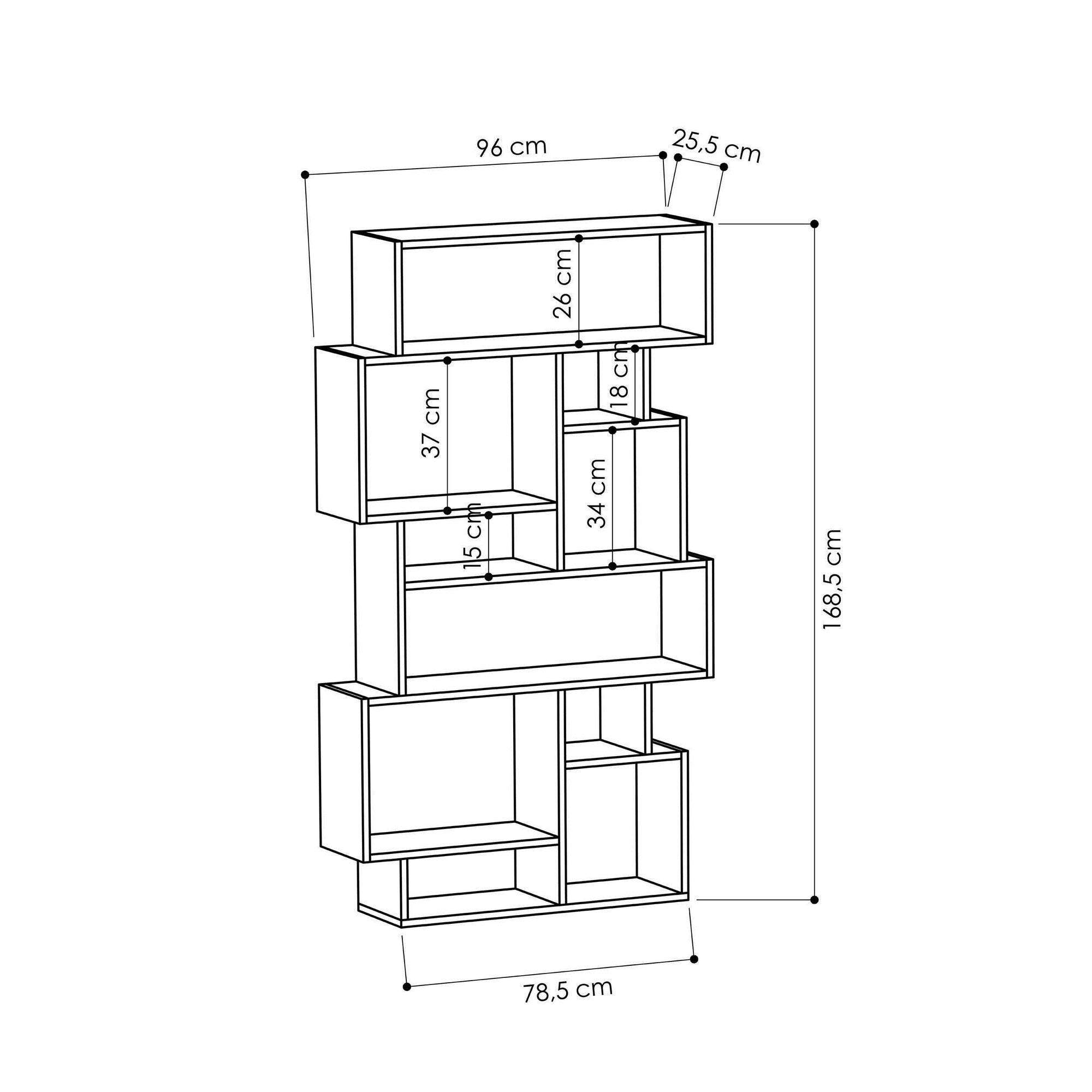 Estante Hitit – 96 x 168,5 x 25,5 cm – Cor Hitit – Painel de partículas revestido de melamina