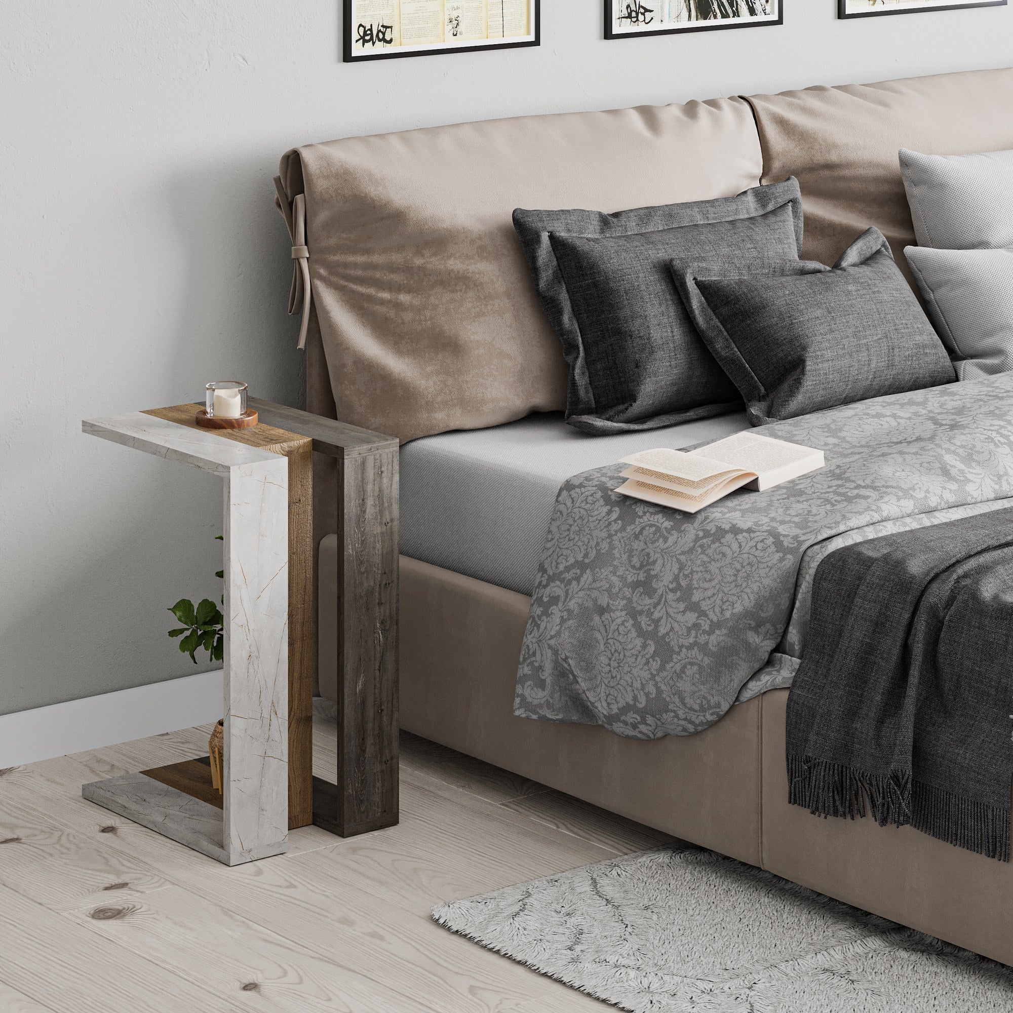 Mesa de Apoio Hitit Castanho Escuro - Compacta e Resistente com Revestimento Melamínico