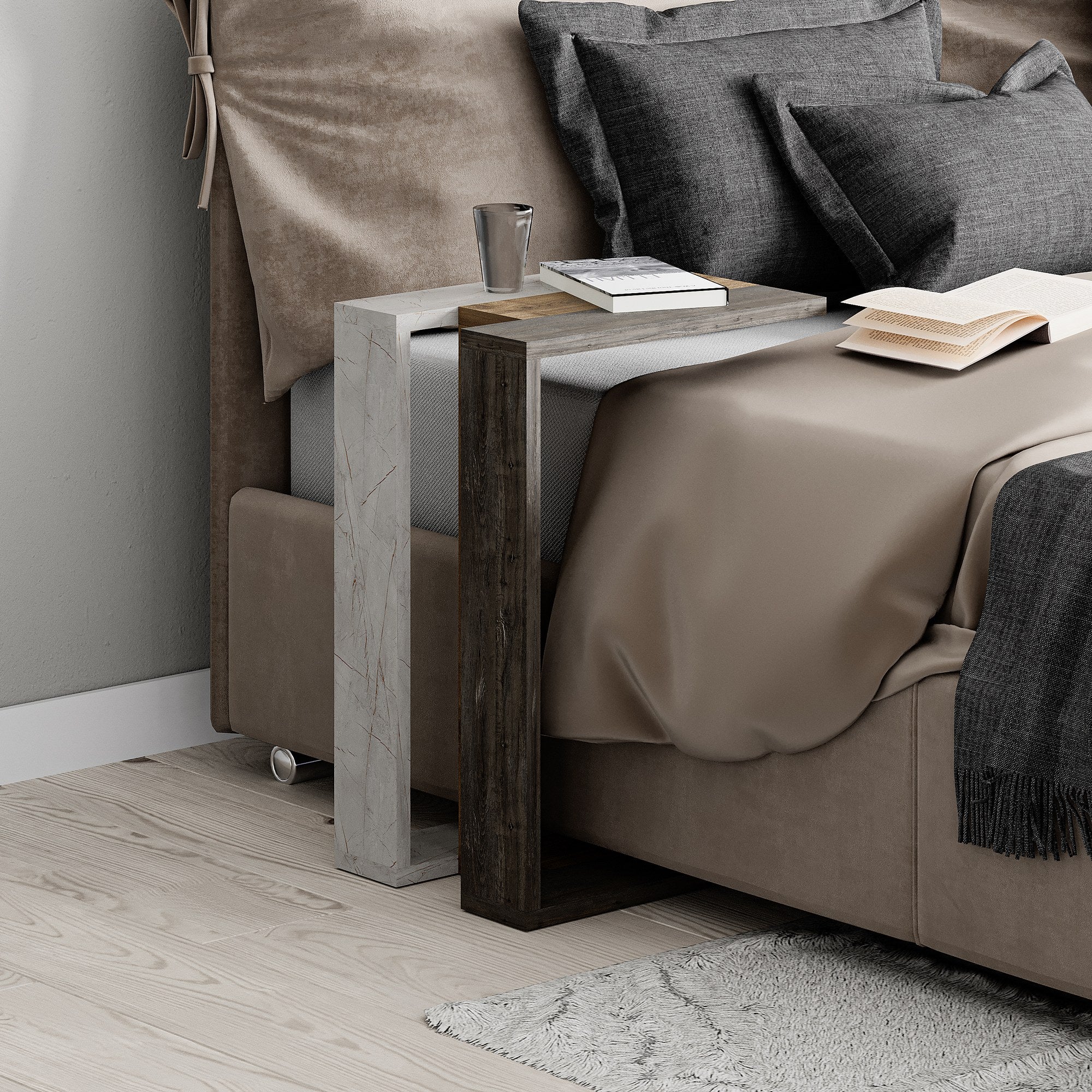 Mesa de Apoio Hitit Castanho Escuro - Compacta e Resistente com Revestimento Melamínico