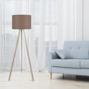 Candeeiro de Pé – 38 x 140 cm – Minks e Creme – MDF e tecido PVC