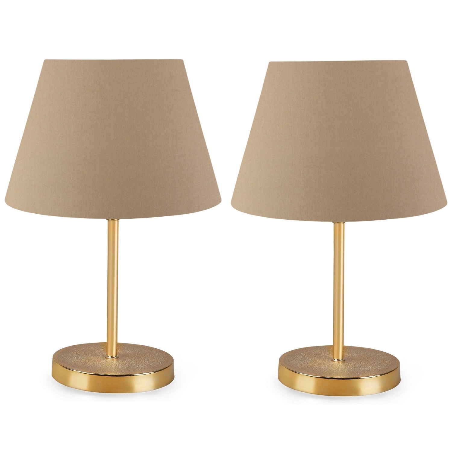 Conjunto de Candeeiros de Mesa (2 peças) – 22 cm de diâmetro – Marrom – PVC com pernas de metal
