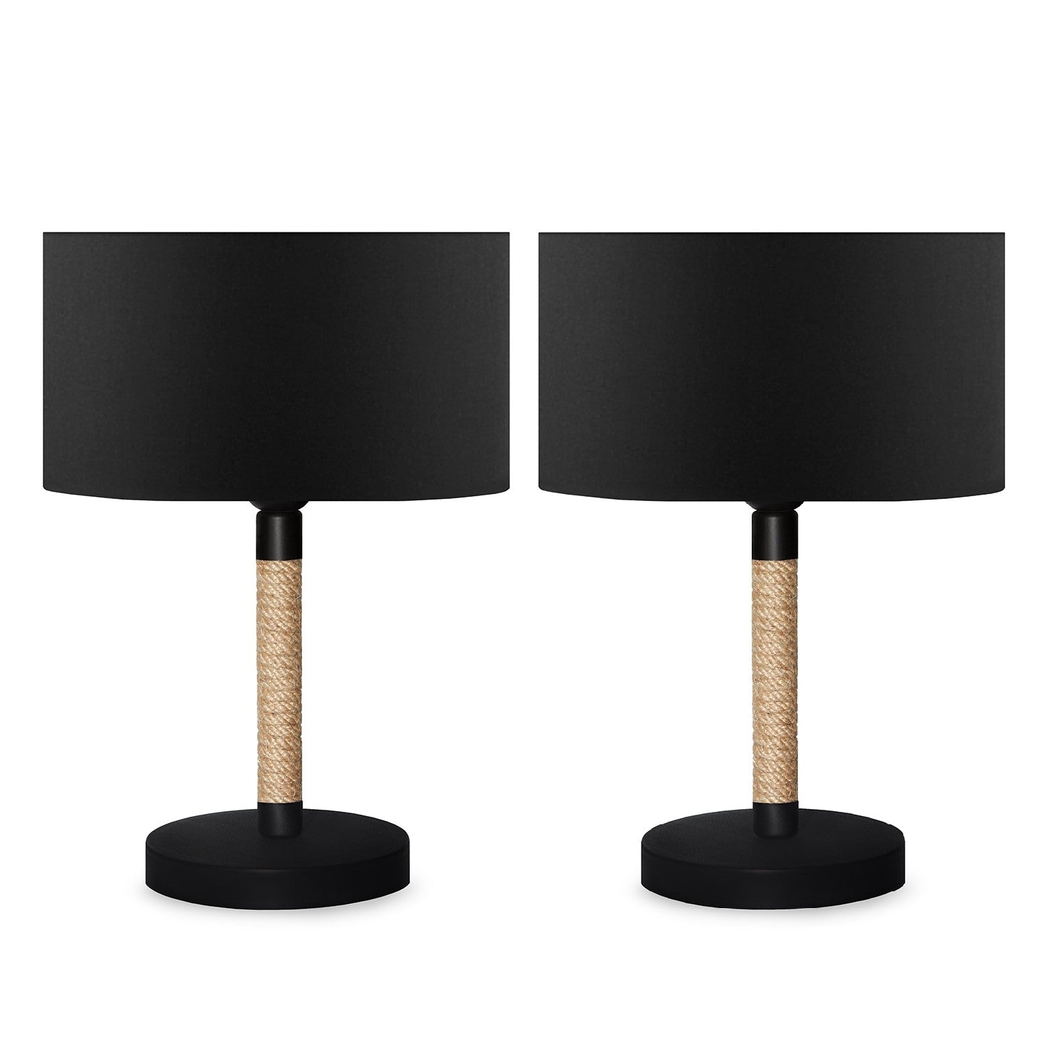 Conjunto de Candeeiros de Mesa – 37 cm – Preto – PVC com metal
