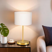 Conjunto de Candeeiros de Mesa – 35 cm de Altura – Creme e Dourado – 100% PVC com Pés de Metal