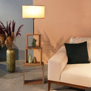 Candeeiro de Pé – 20 x 37 x 140 cm – Marrom Claro – MDF