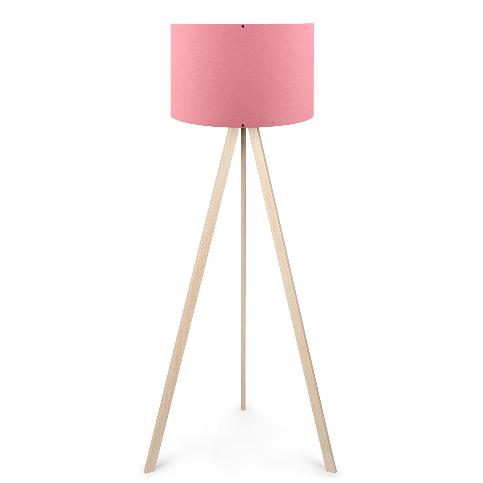 Candeeiro de Pé – 38 x 140 cm – Rosa e Carvalho – MDF e tecido PVC