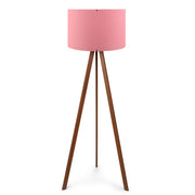 Candeeiro de Pé – 38 x 140 cm – Rosa e Marrom – MDF e Tecido PVC