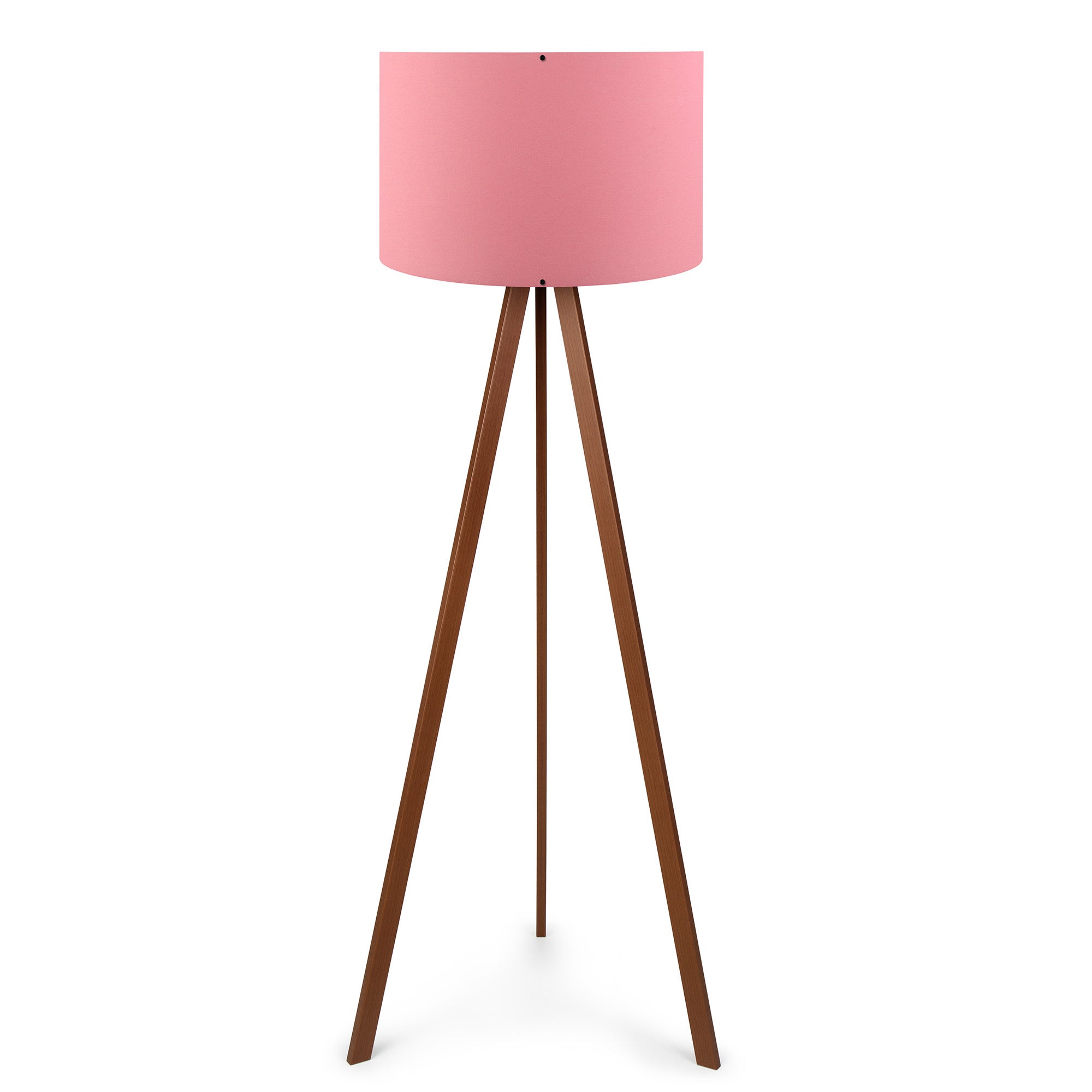Candeeiro de Pé – 38 x 140 cm – Rosa e Marrom – MDF e Tecido PVC