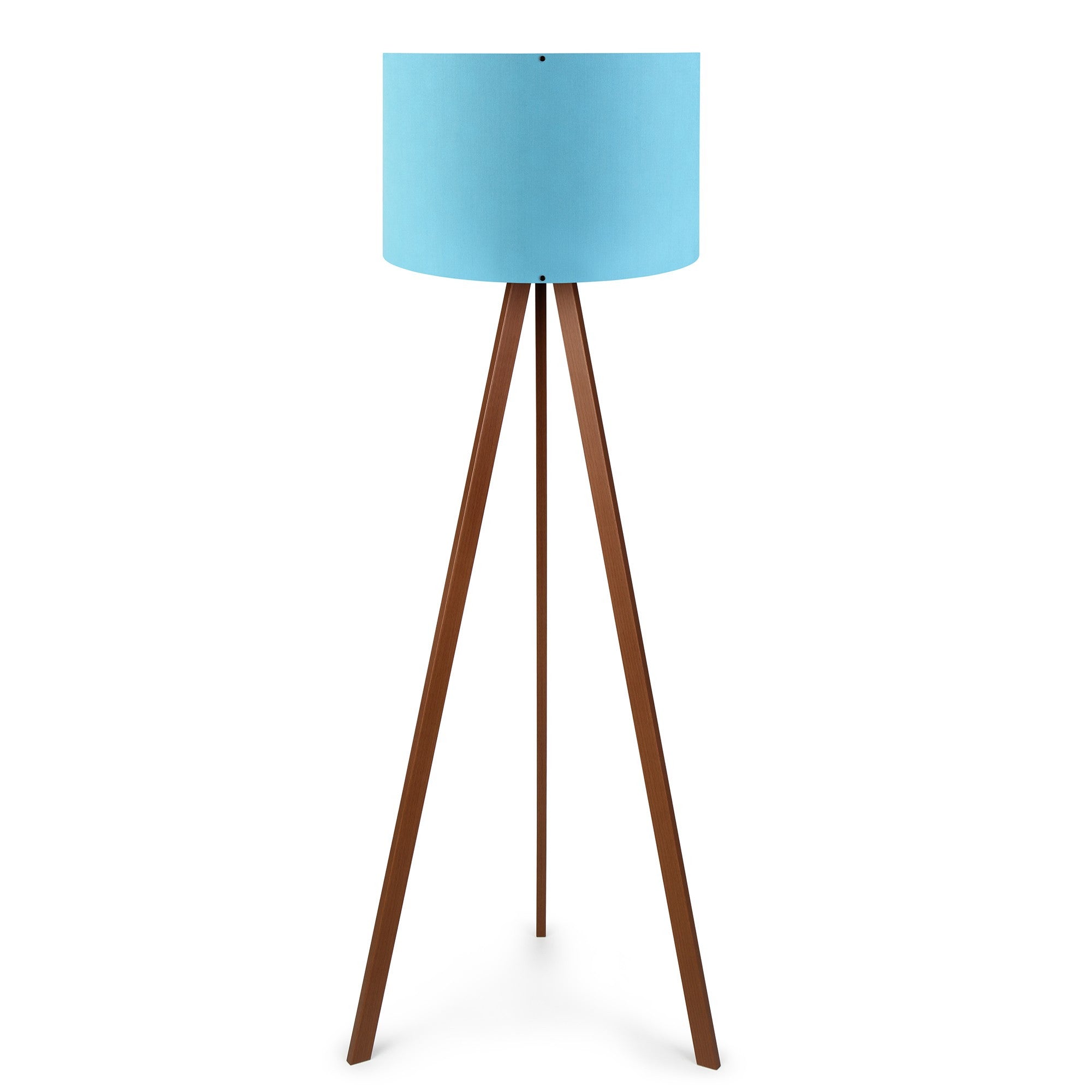 Candeeiro de Pé – 38 x 140 cm – Azul e Marrom – 70% MDF e 30% tecido PVC