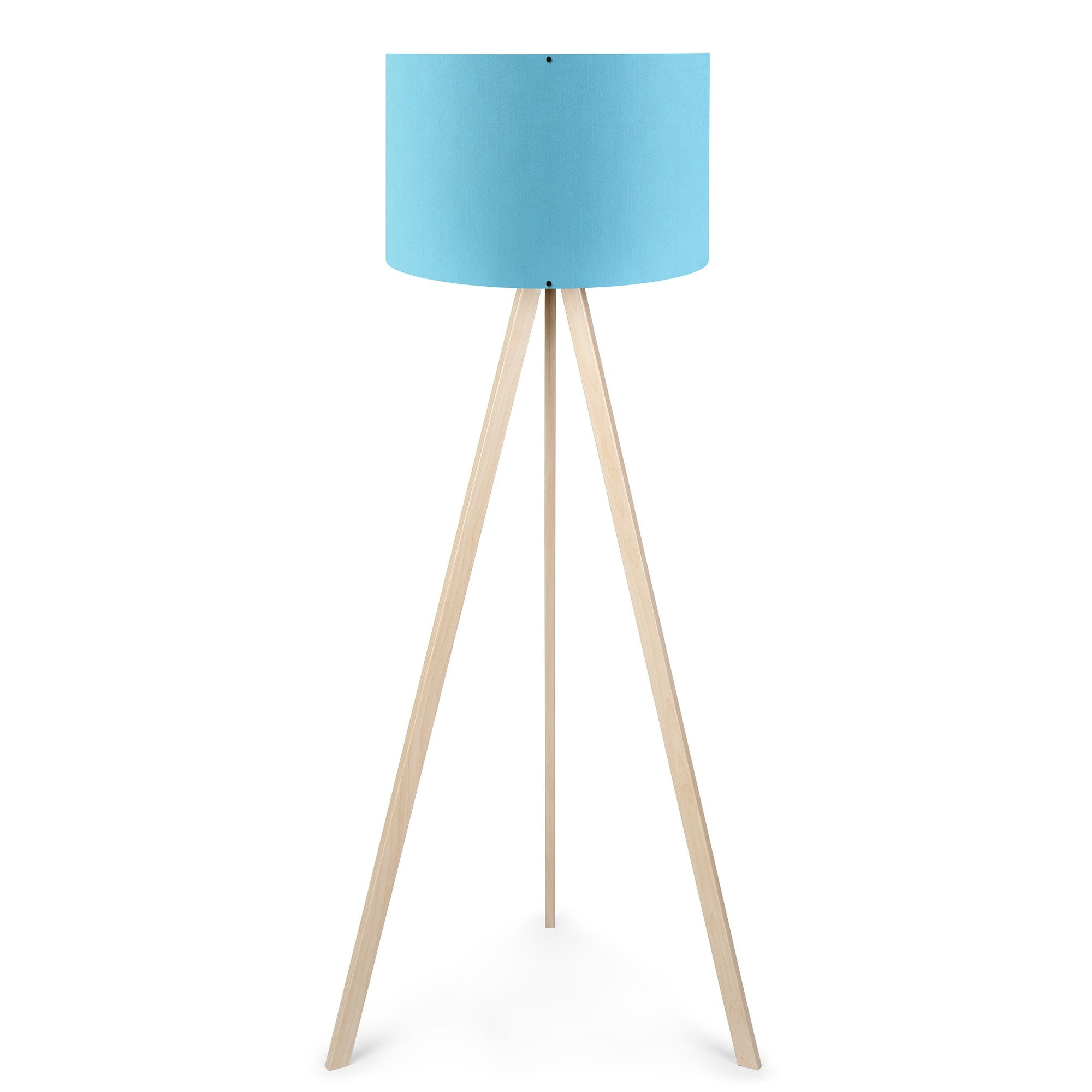 Candeeiro de Pé – 38 x 140 cm – Azul e Creme – MDF e Tecido PVC
