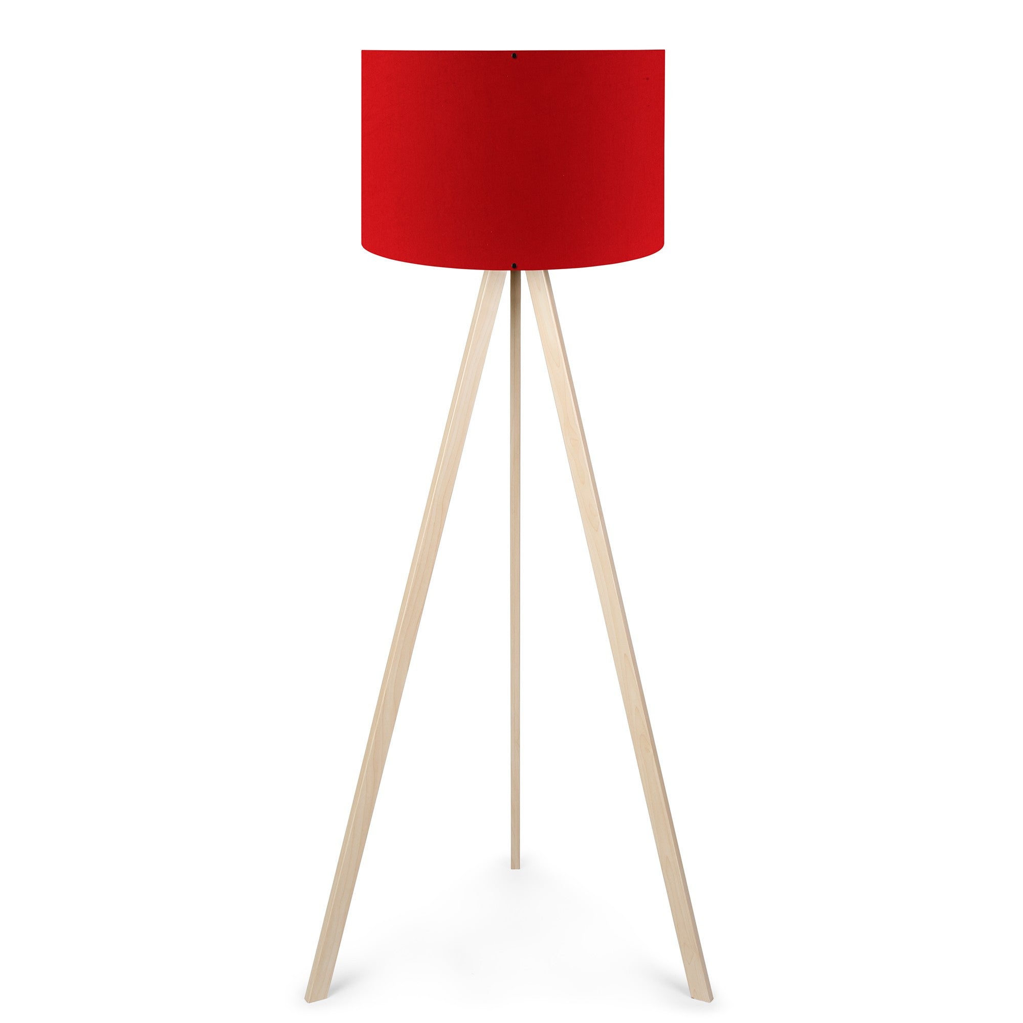 Candeeiro de Pé – 38 x 140 cm – Vermelho e Creme – MDF e Tecido PVC