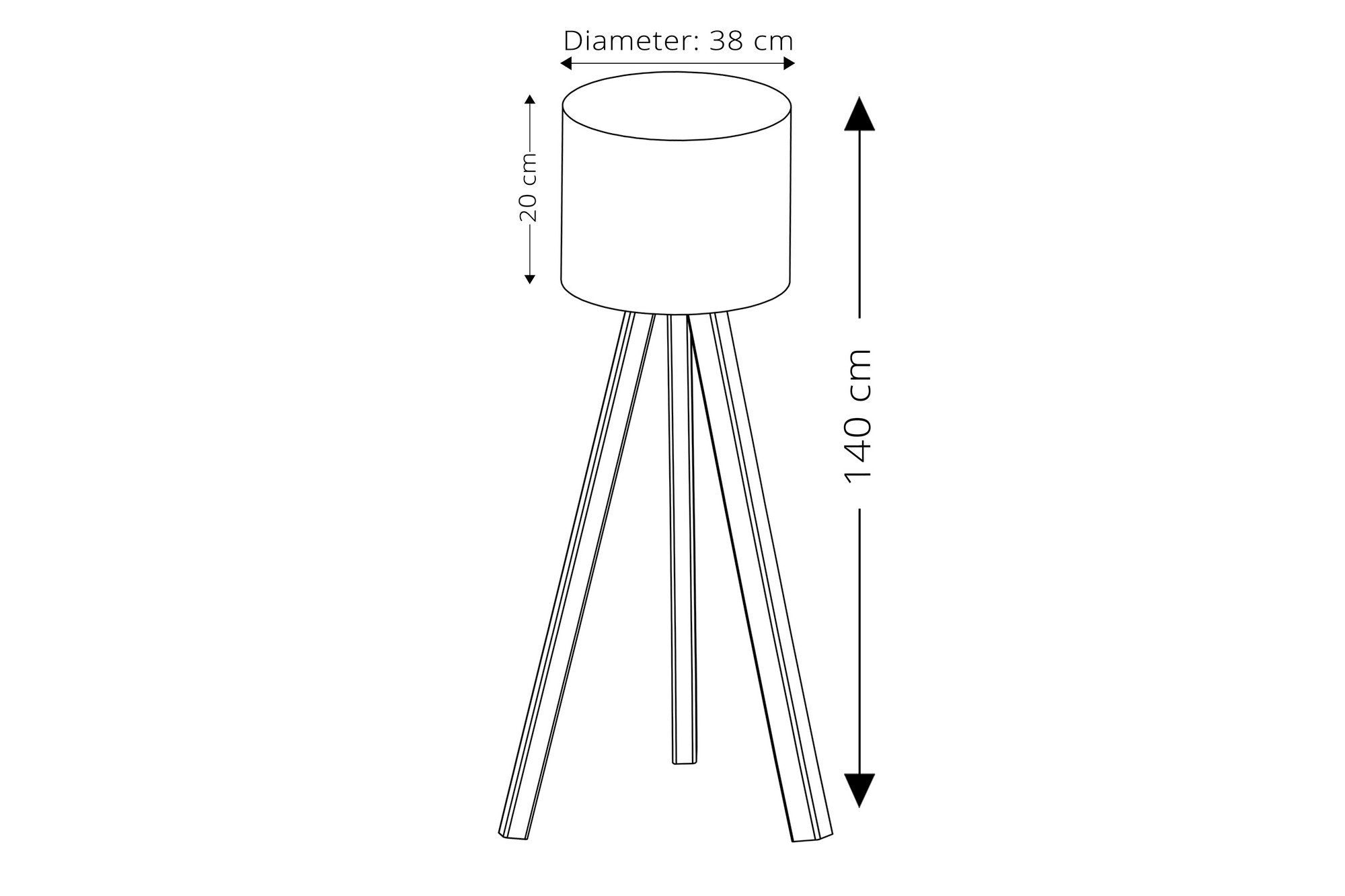 Candeeiro de Pé – 38 x 140 cm – Vermelho e Creme – MDF e Tecido PVC