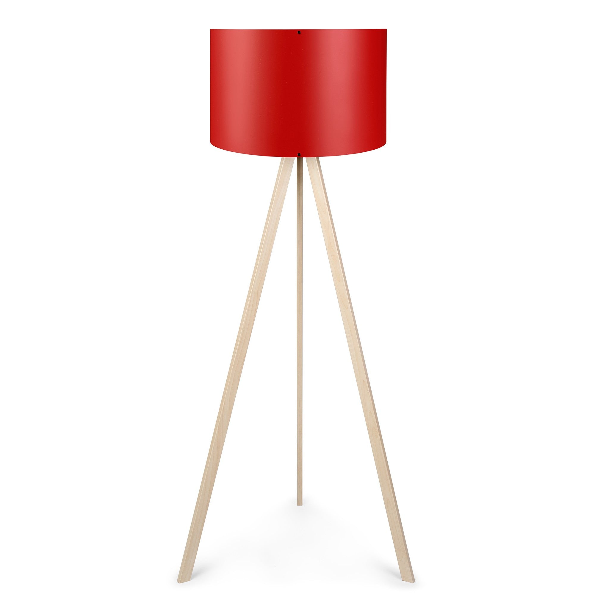 Candeeiro de Pé – 140 cm – Vermelho e Creme – MDF e Tecido PVC