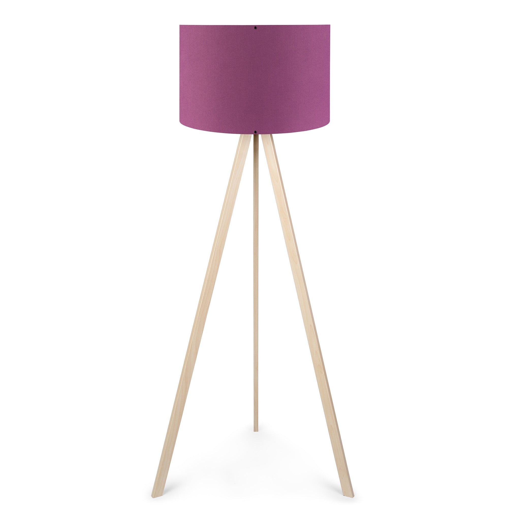 Candeeiro de Pé – 140 cm – Lilás e Creme – MDF e Tecido PVC
