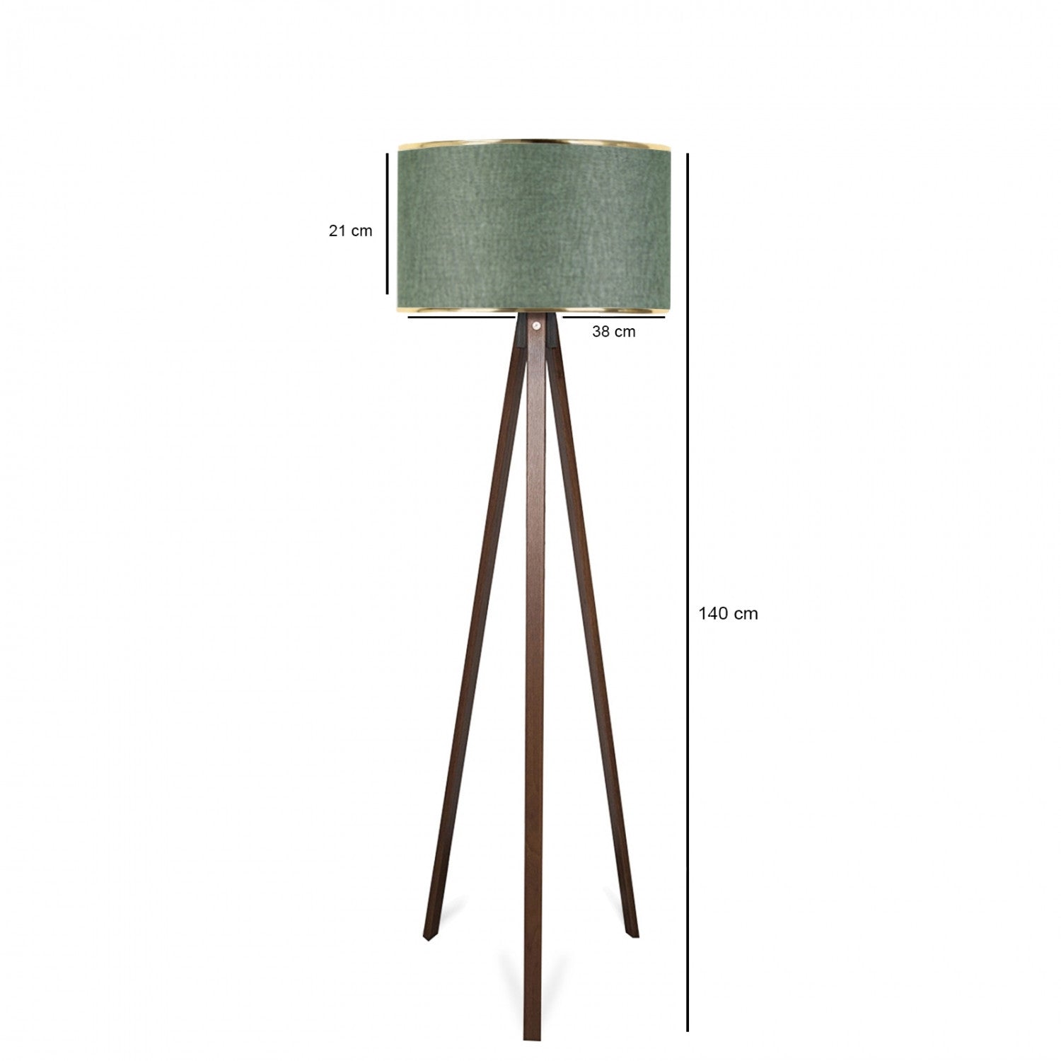 Candeeiro de Pé de Madeira – 140 cm – Cáqui