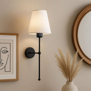 Candeeiro de Parede – 50 cm de altura – Creme e Preto – metal