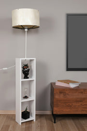 Candeeiro de Pé – 140 cm de altura – Branco e Ecru – 100% Madeira