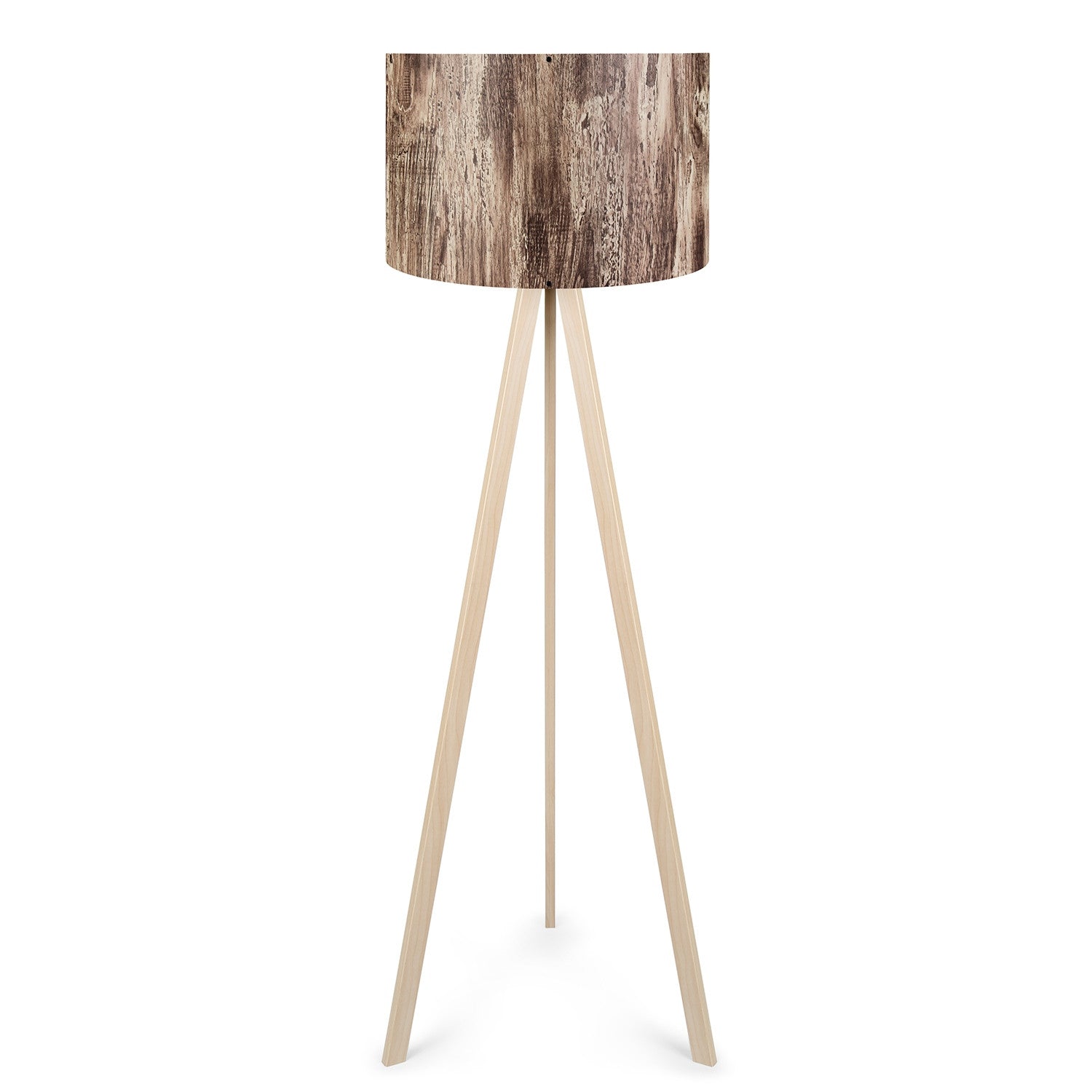 Candeeiro de Pé – 38 x 140 cm – Bege e Marrom – MDF e Tecido PVC