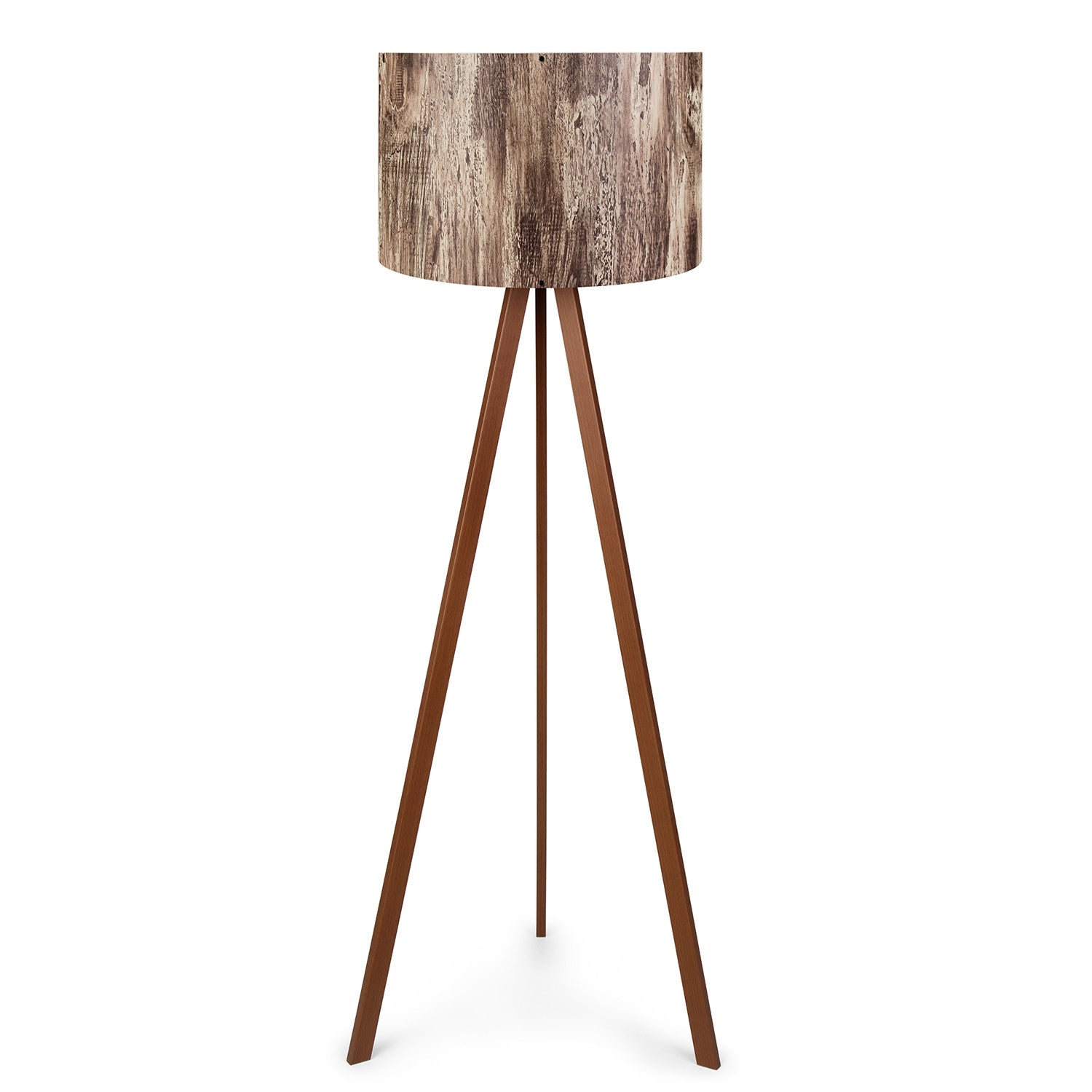 Candeeiro de Pé – 38 x 140 cm – Marrom e Bege – MDF e Tecido PVC