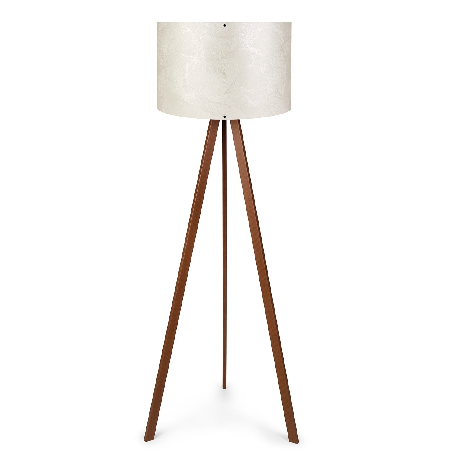 Candeeiro de Pé – 38 x 140 cm – Marrom e Ecru – MDF e Tecido PVC