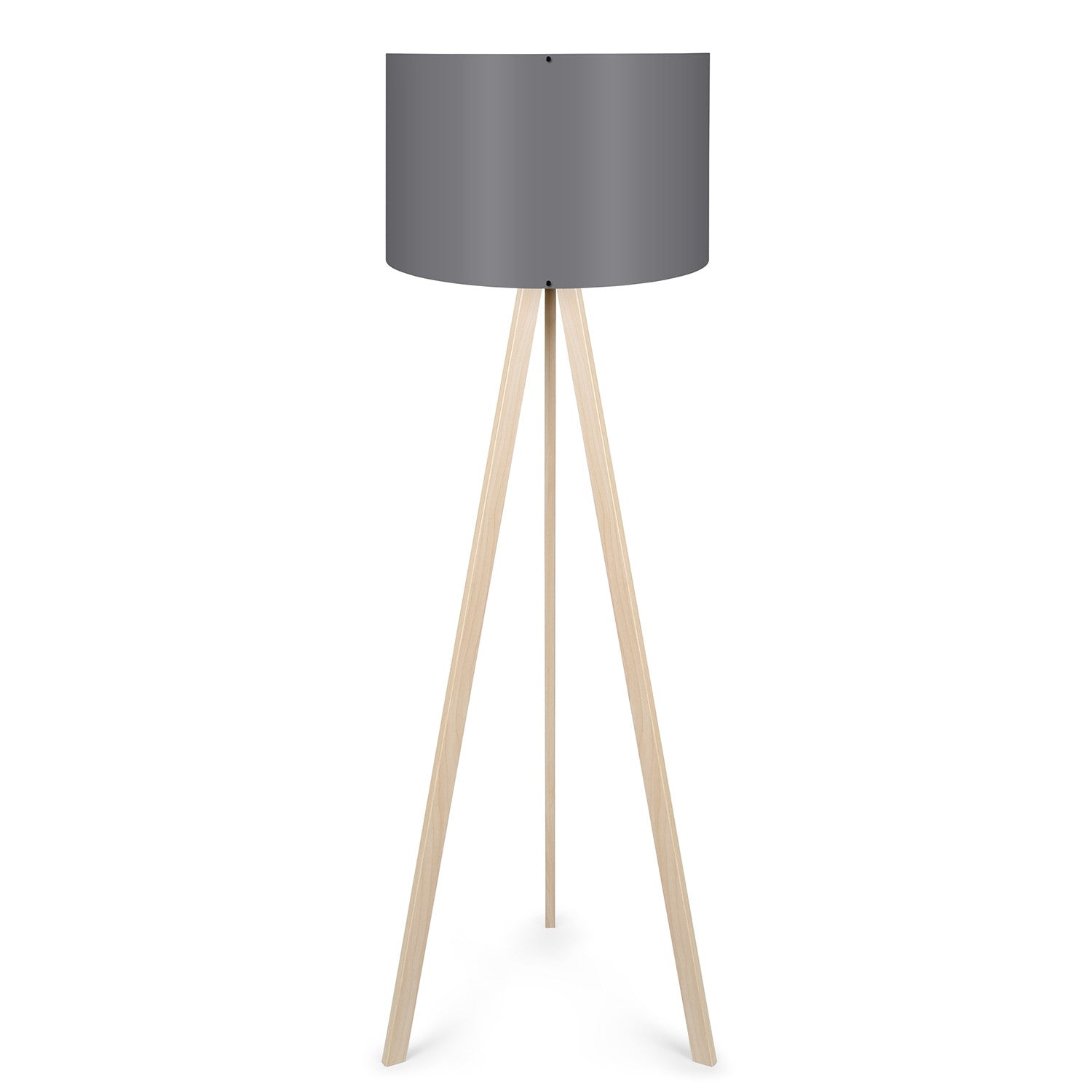 Candeeiro de Pé – 38 x 140 cm – Cinza e Carvalho – MDF e PVC