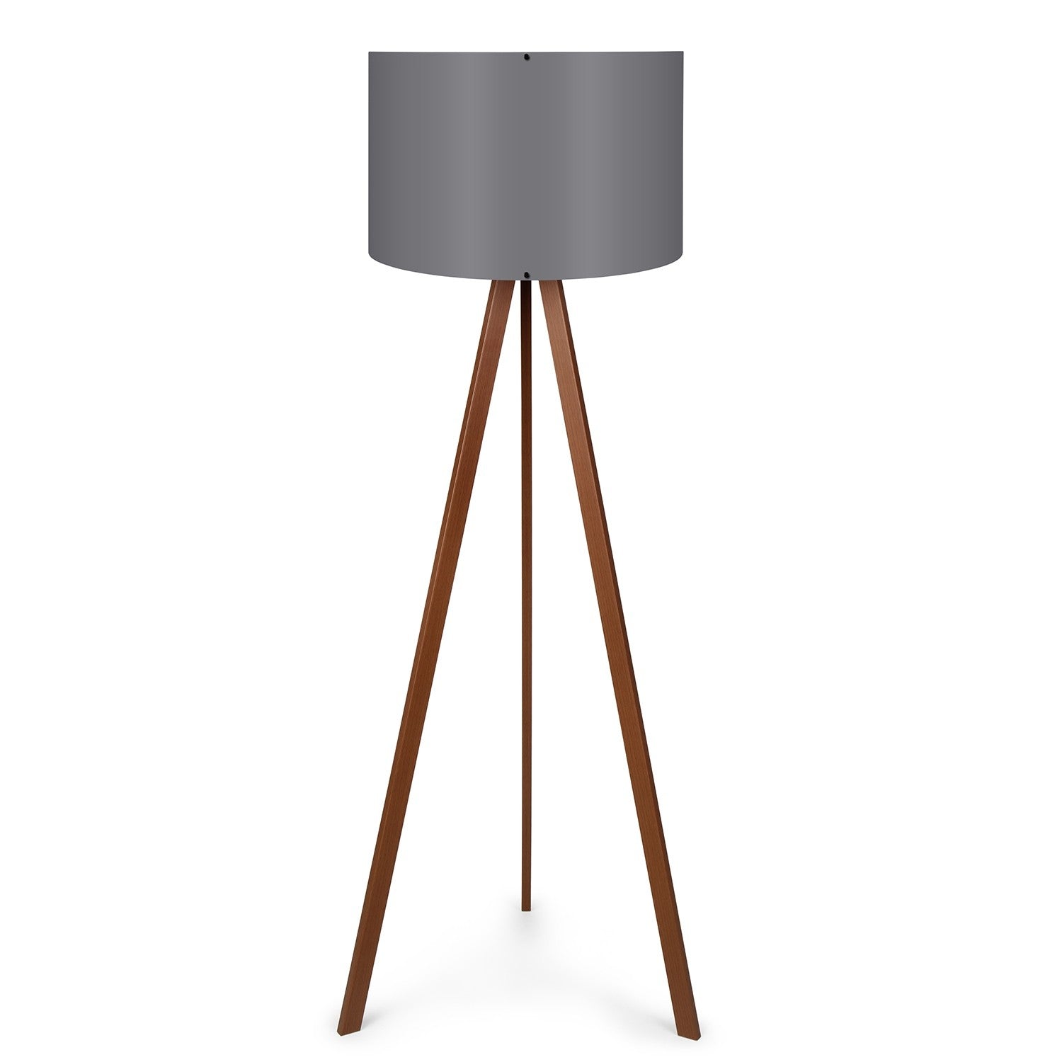 Candeeiro de Pé – 38 x 140 cm – Marrom e Cinza – MDF e PVC