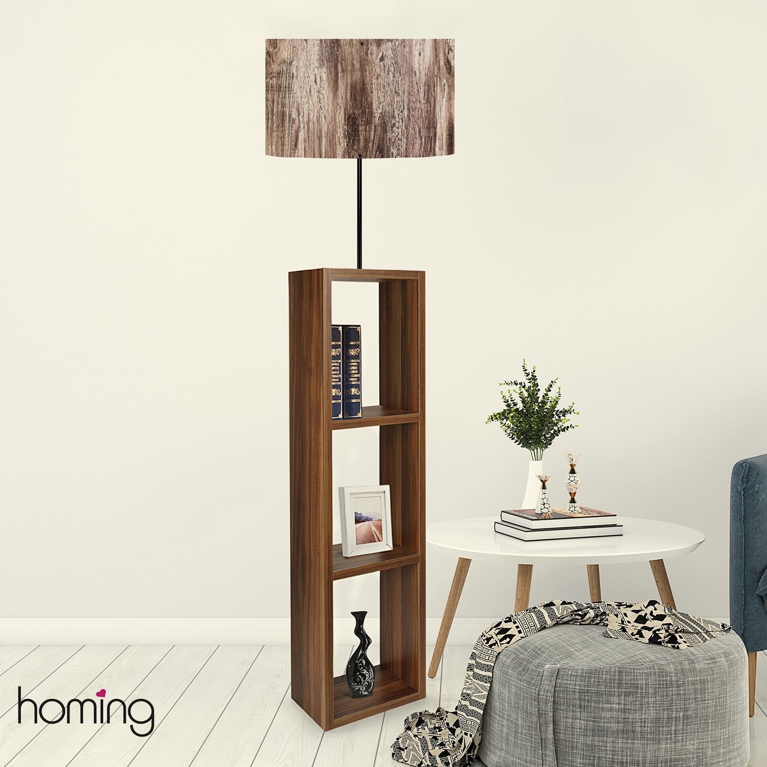 Candeeiro de Pé de madeira – 150 cm – Multicolorido – MDF