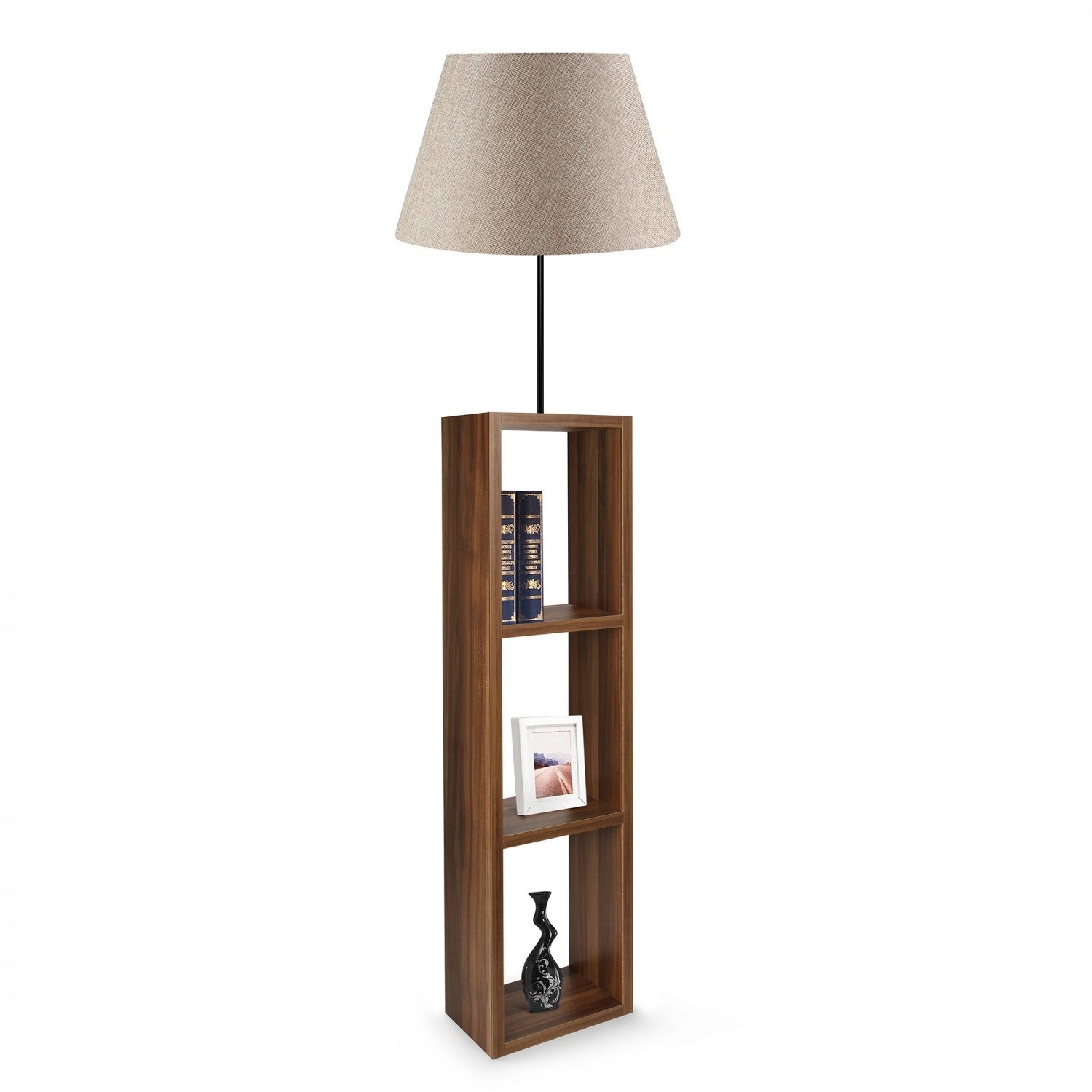 Candeeiro de Pé de Madeira – 150 cm – Bege