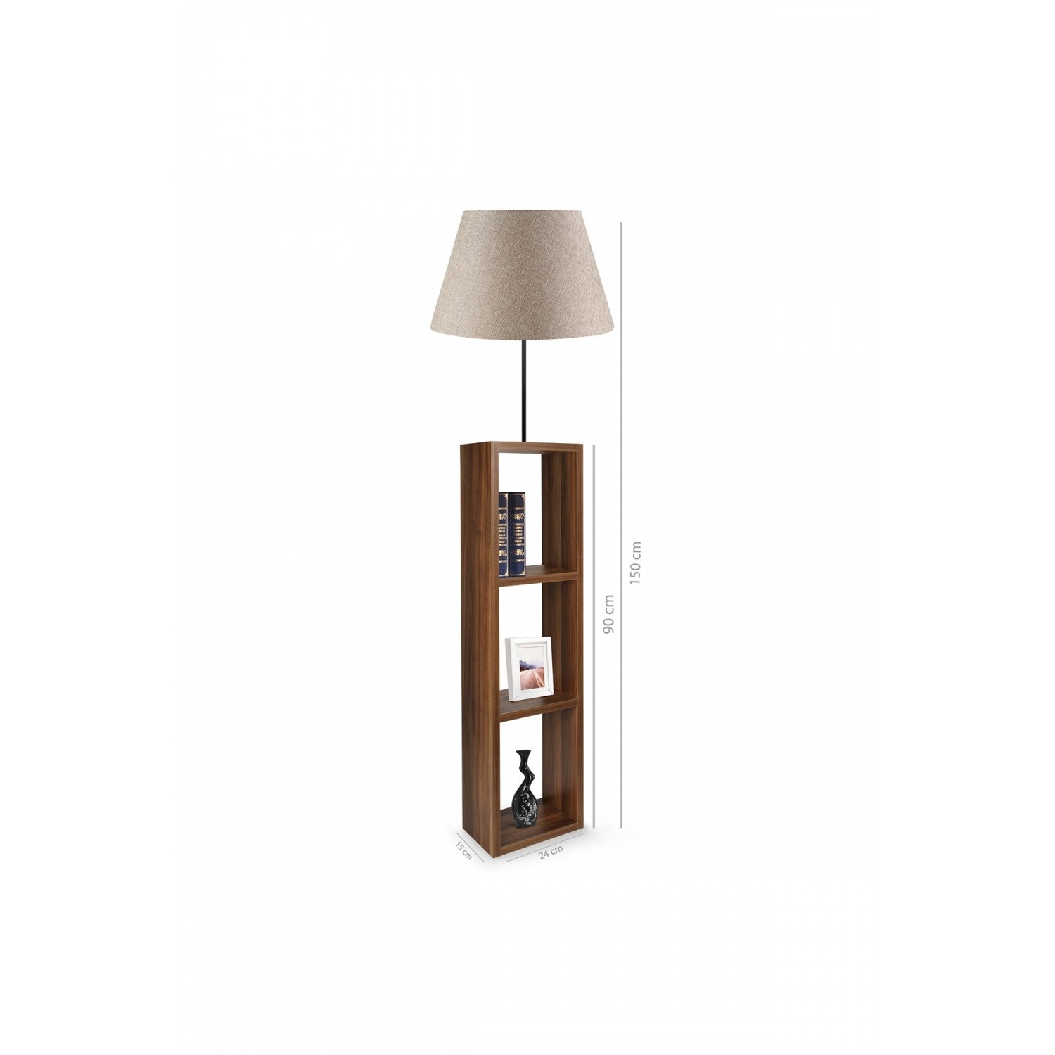 Candeeiro de Pé de Madeira – 150 cm – Bege