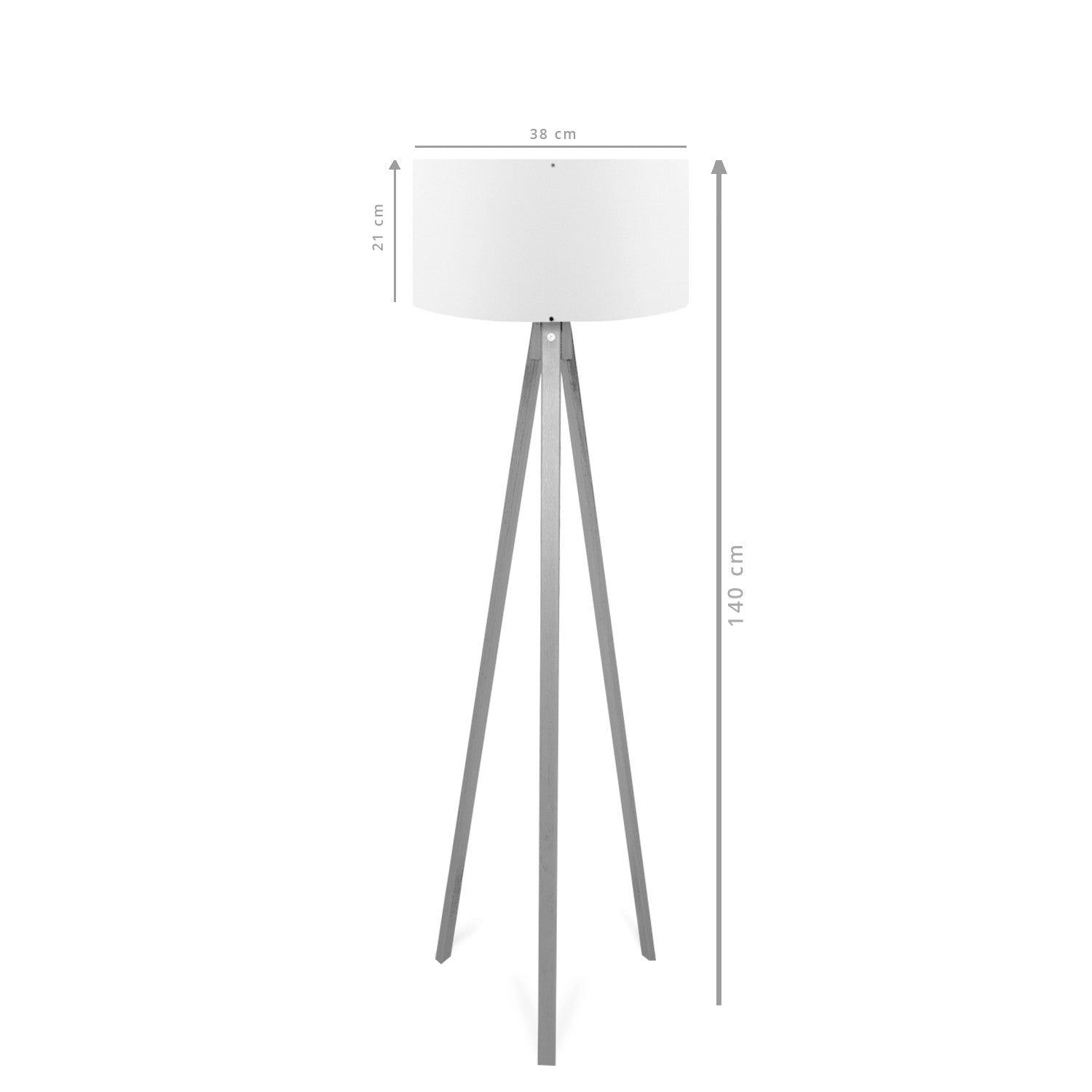 Candeeiro de Pé – 140 cm – Cinza – MDF